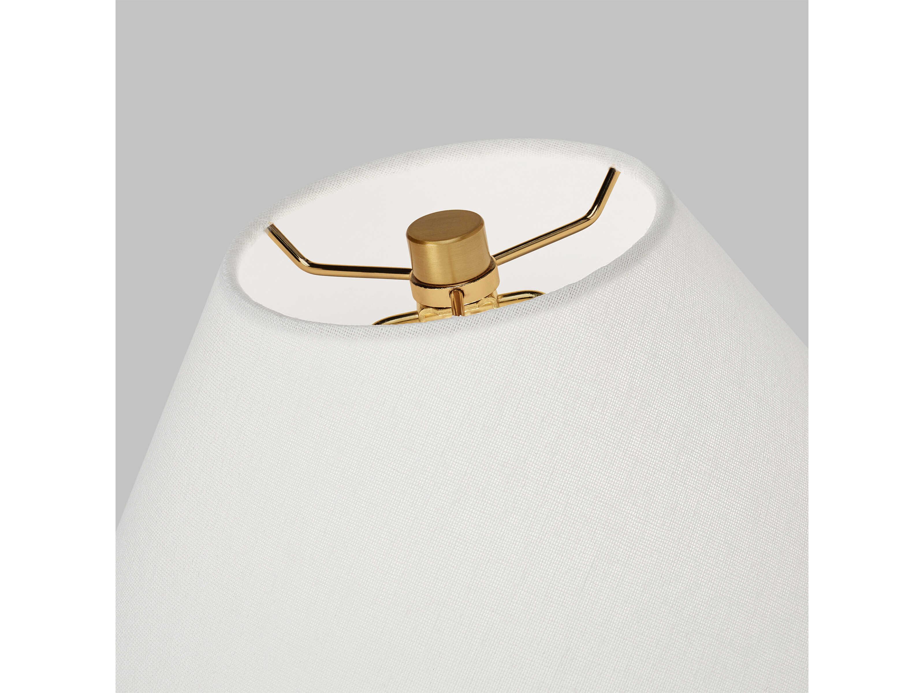 Visual Comfort Studio Veneto Matte Concrete White Linen Fabric Table Lamp