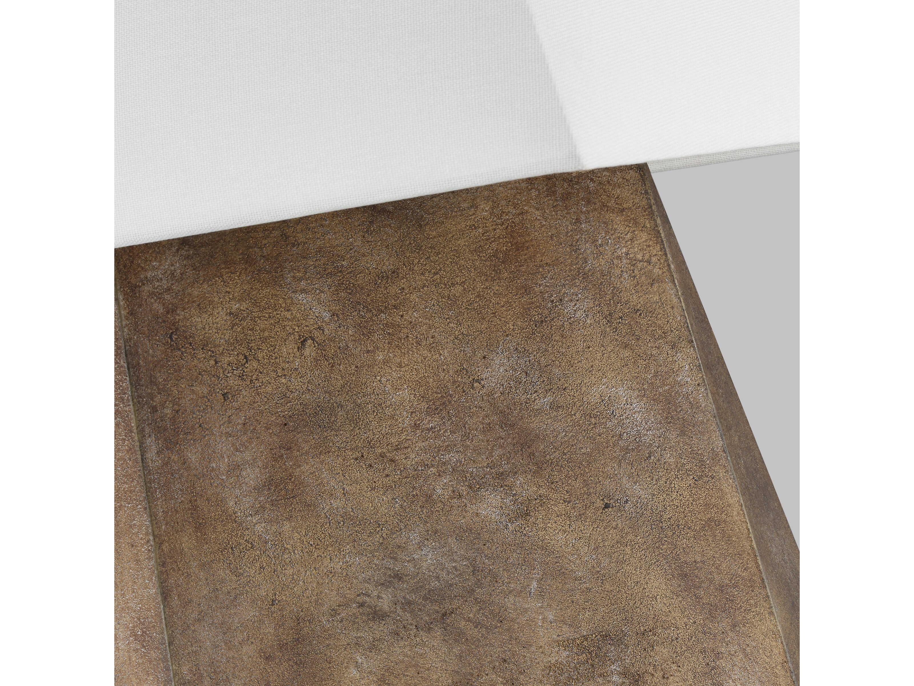 Visual Comfort Studio Herrero Antique Gild White Linen Fabric Brown Table Lamp