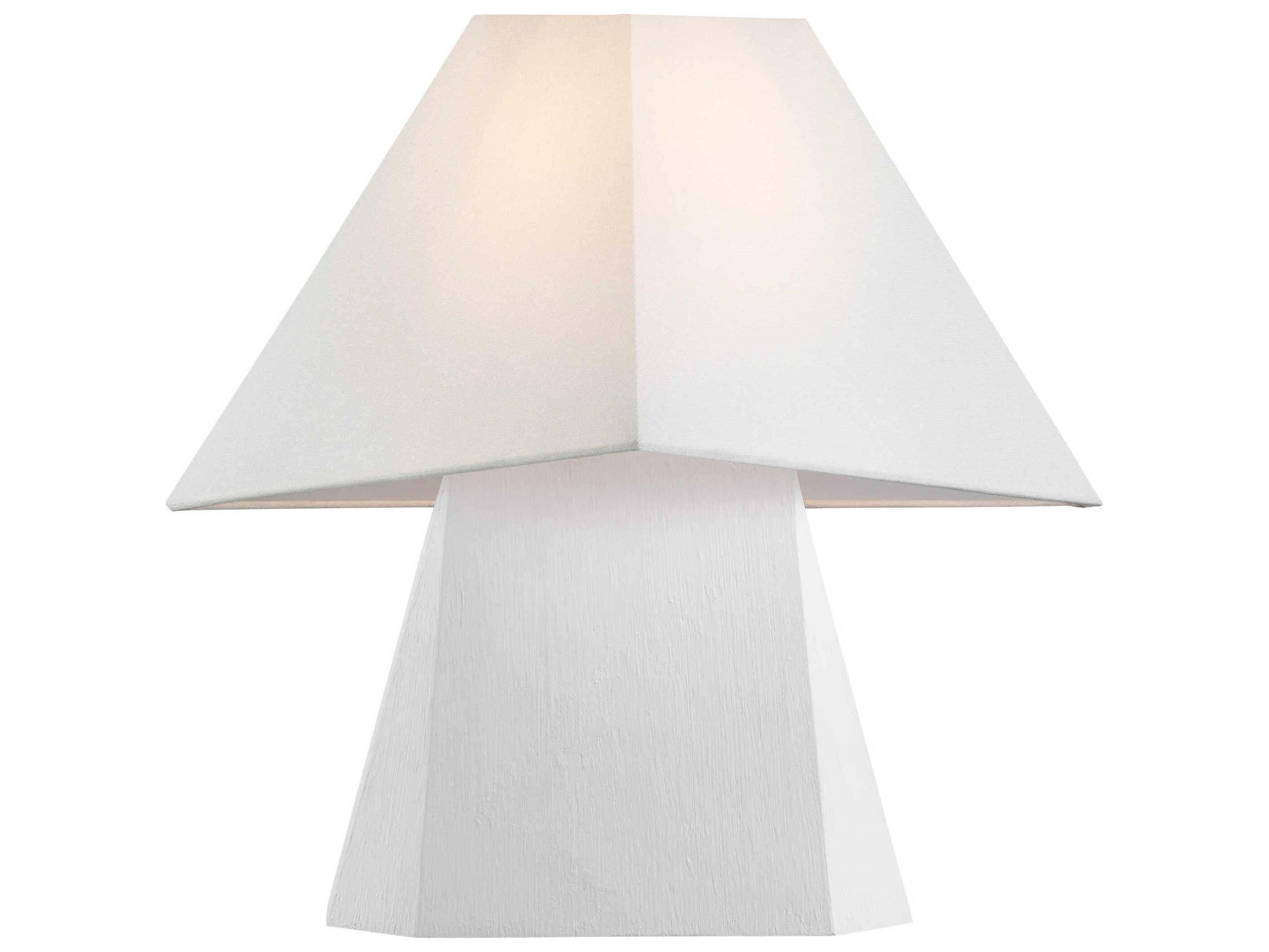 Visual Comfort Studio Herrero Matte White Linen Fabric Table Lamp