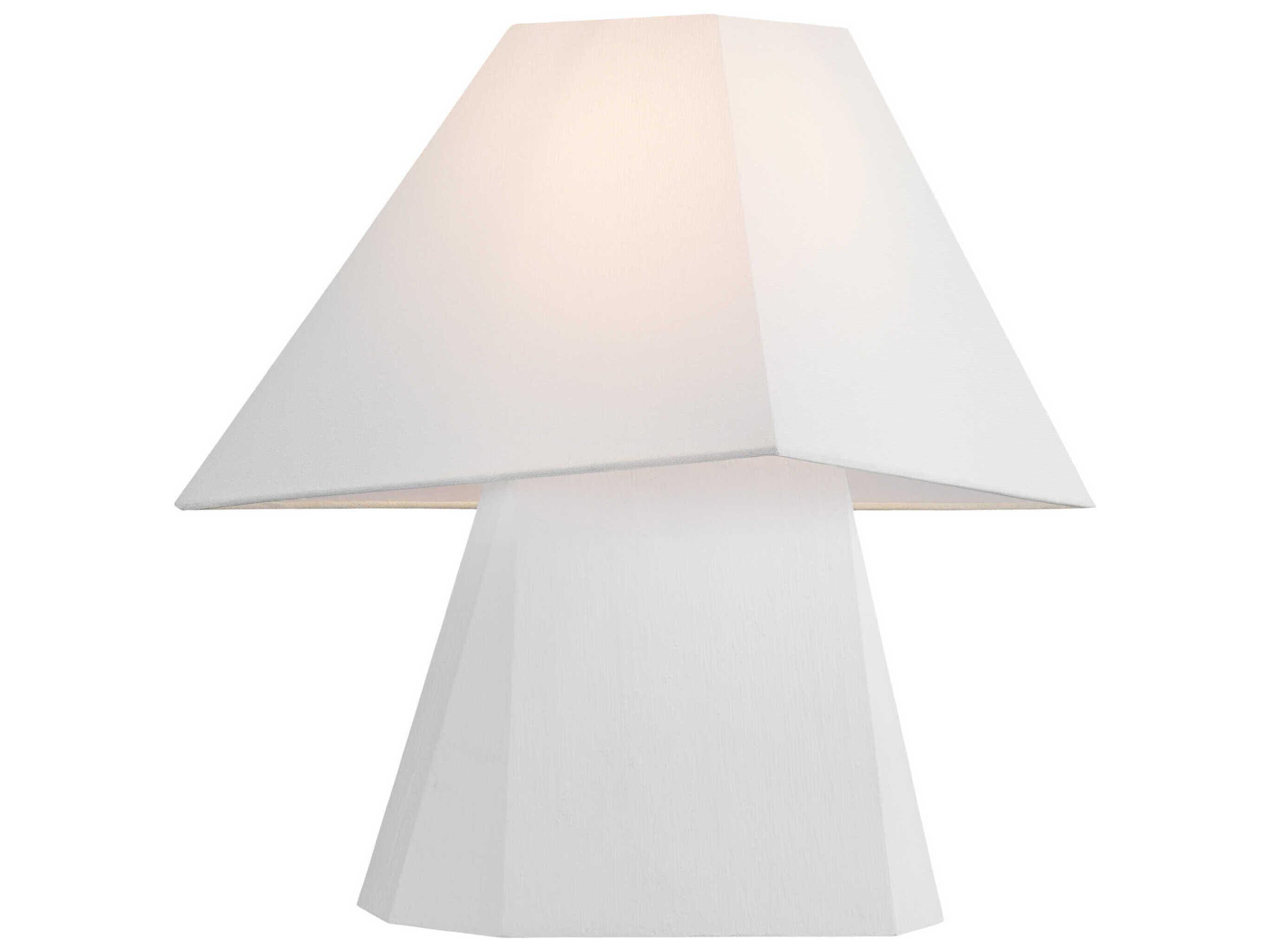 Visual Comfort Studio Herrero Matte White Linen Fabric Table Lamp