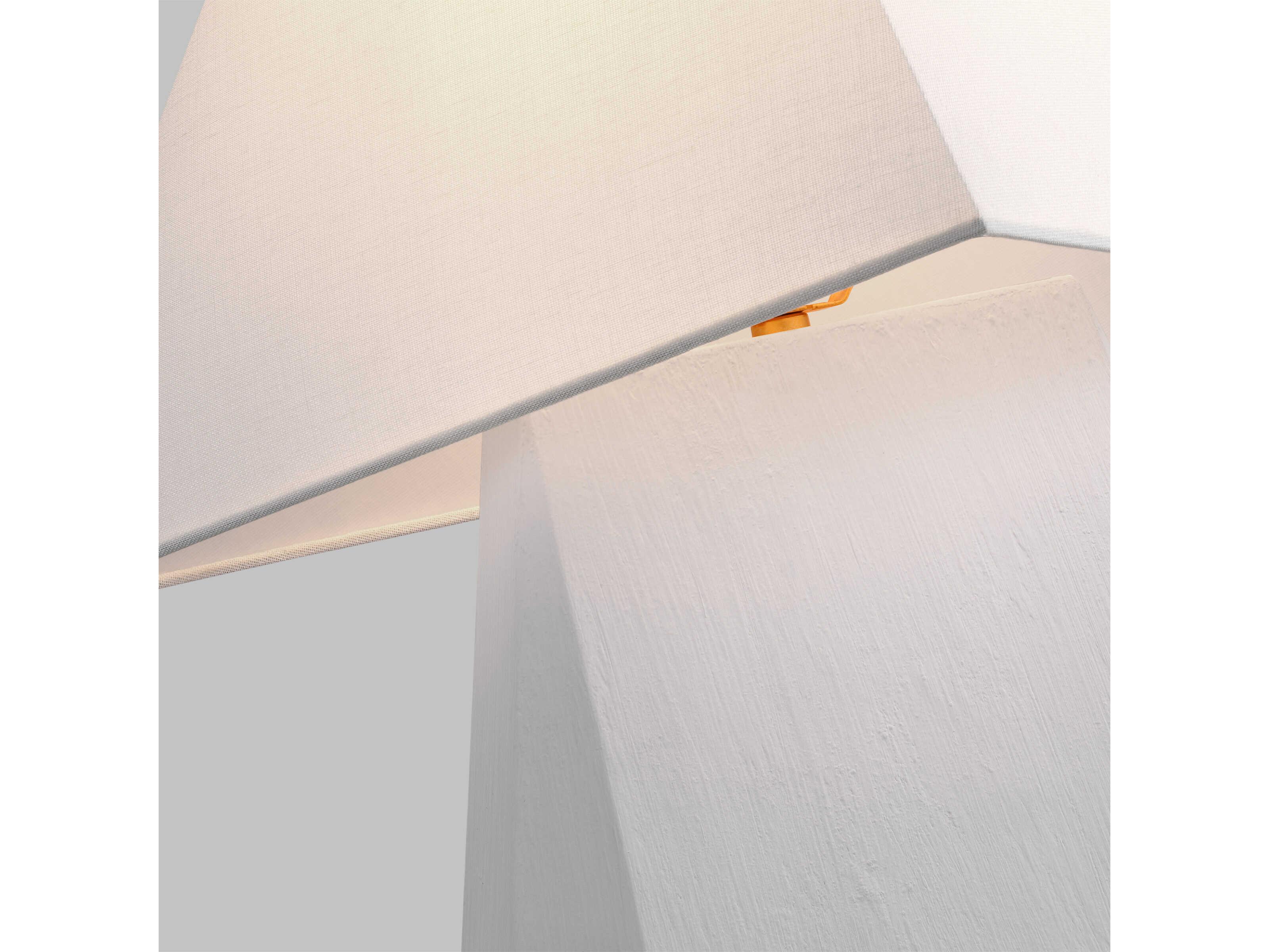 Visual Comfort Studio Herrero Matte White Linen Fabric Table Lamp