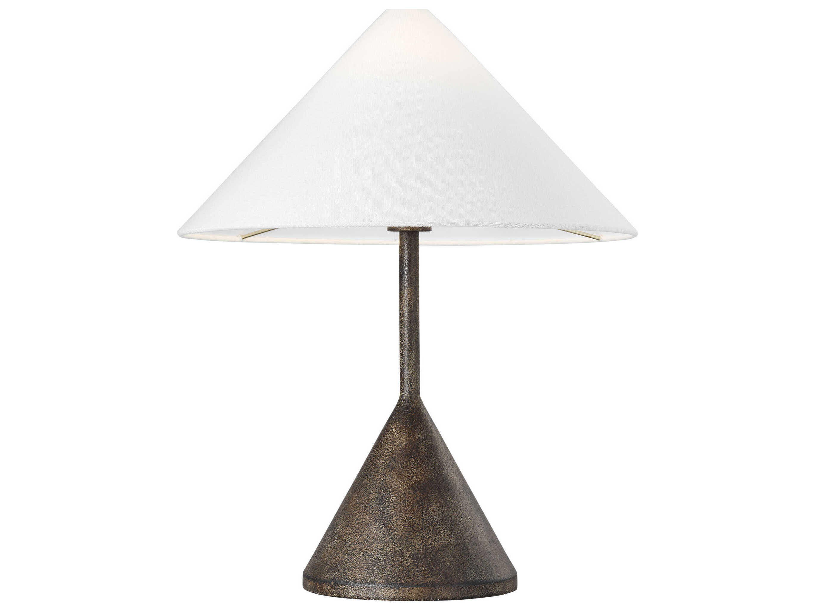 Visual Comfort Studio Brachion Rustic Bronze White Linen Fabric Table Lamp