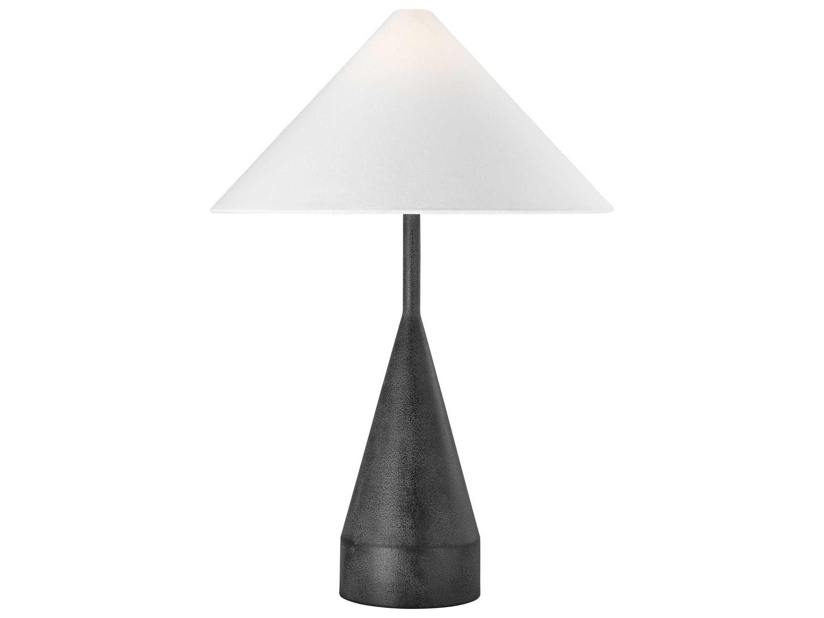 Visual Comfort Studio Brachion Black Pearl White Linen Fabric Buffet Lamp