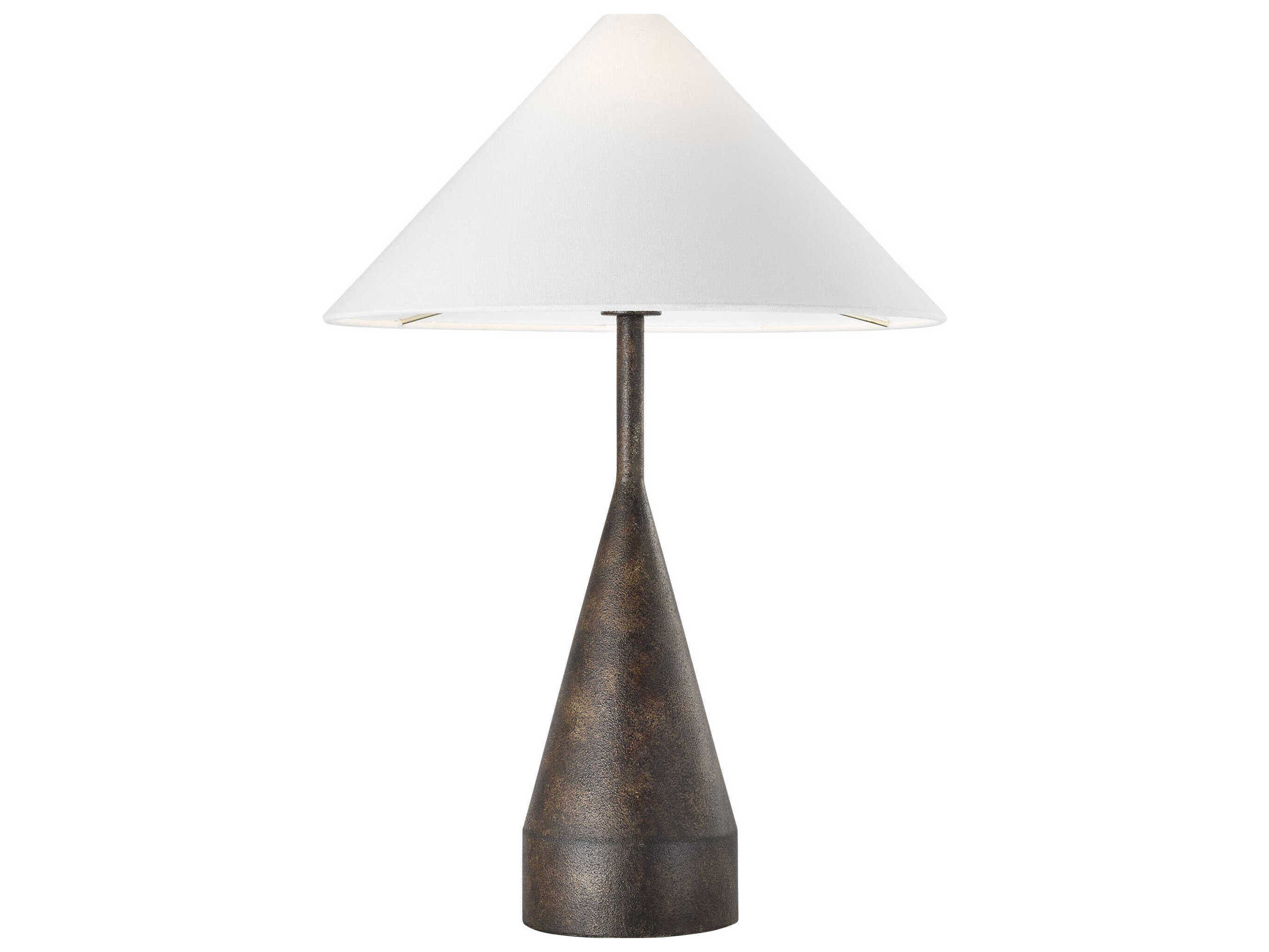 Visual Comfort Studio Brachion Rustic Bronze White Linen Fabric Buffet Lamp