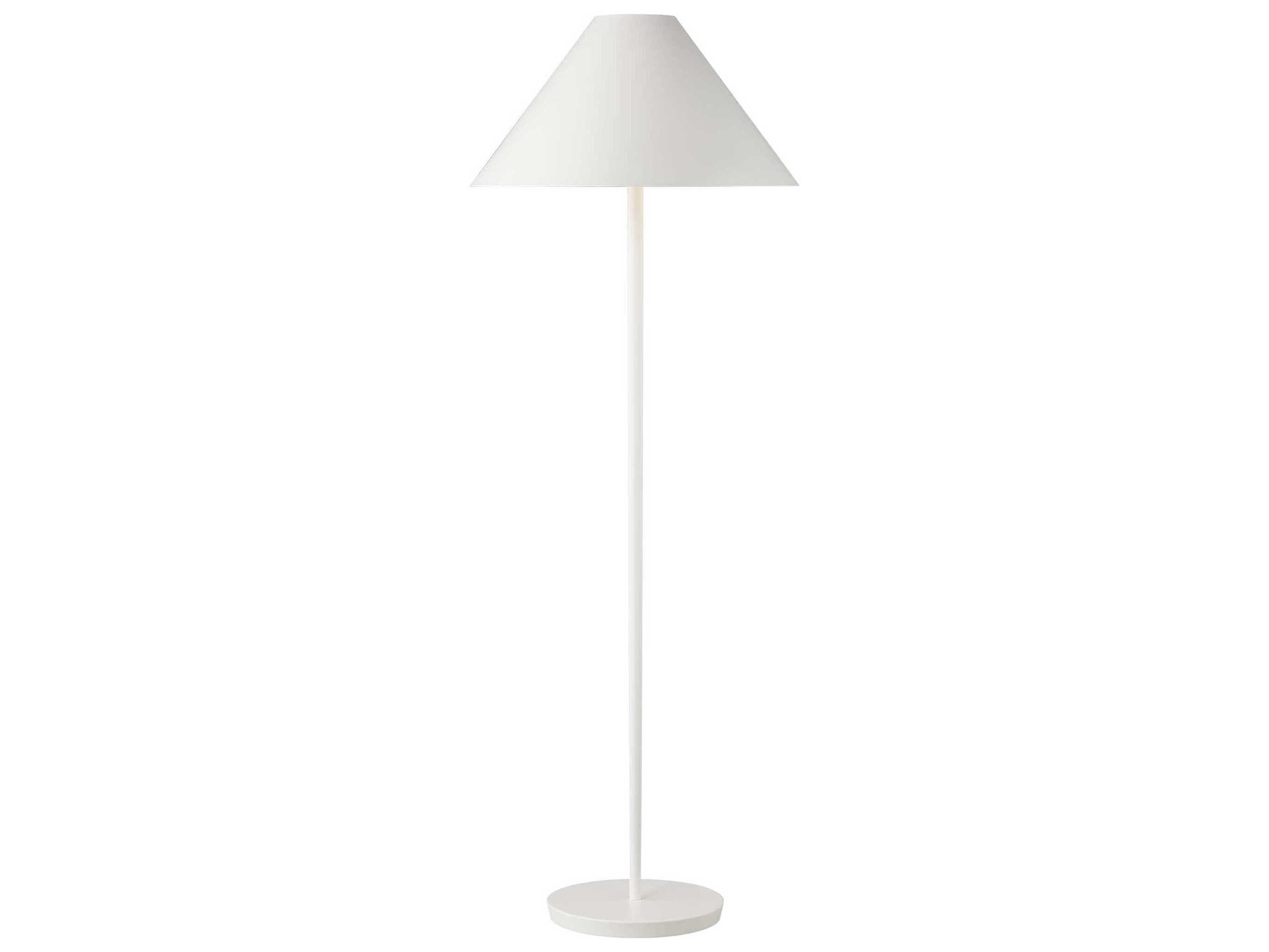 Visual Comfort Studio Contra Soft Linen Steel White Floor Lamp