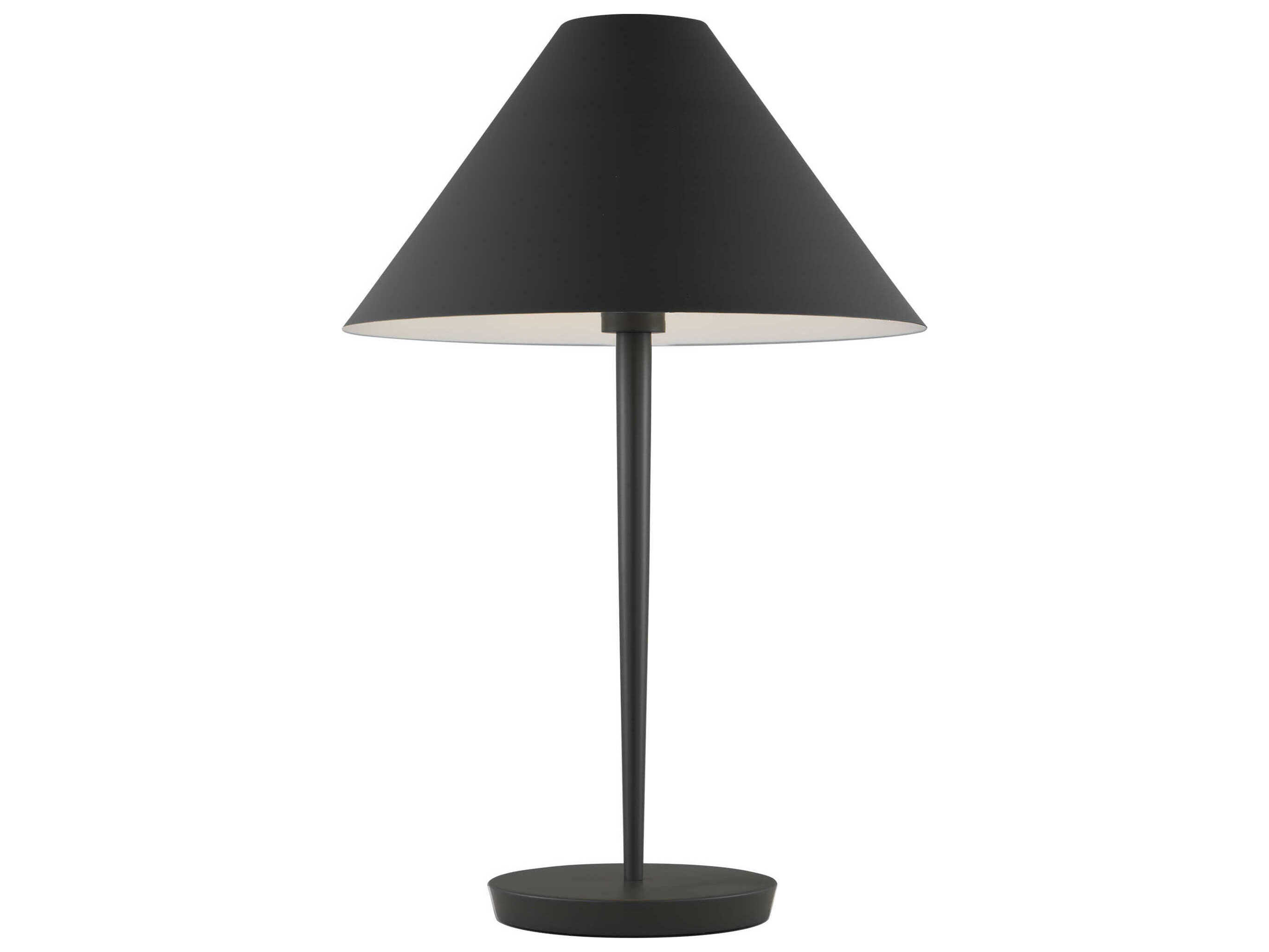 Visual Comfort Studio Contra Matte Charcoal Black Steel Table Lamp