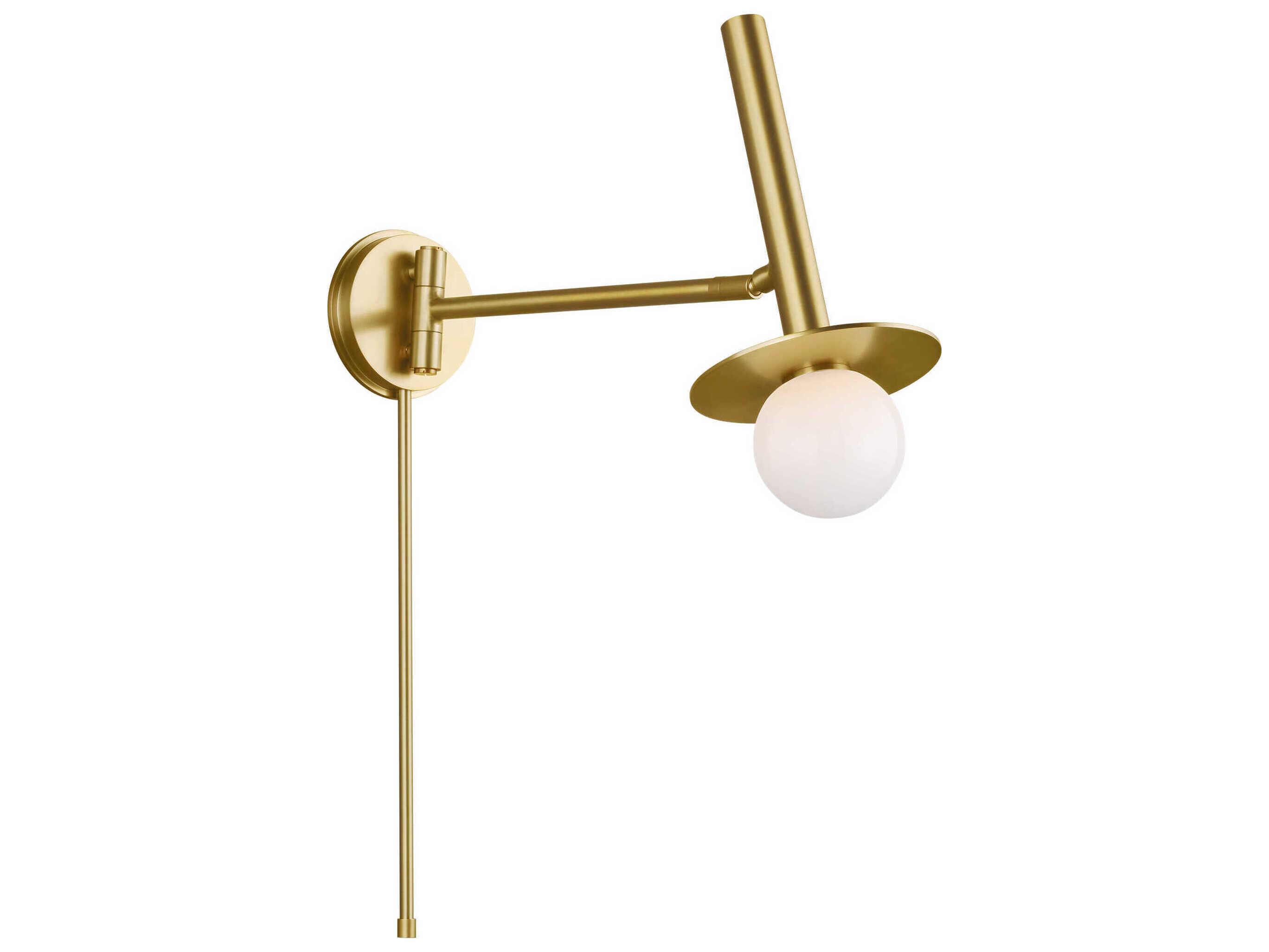 Visual Comfort Studio Nodes 1-Light Burnished Brass Swing Wall Sconce