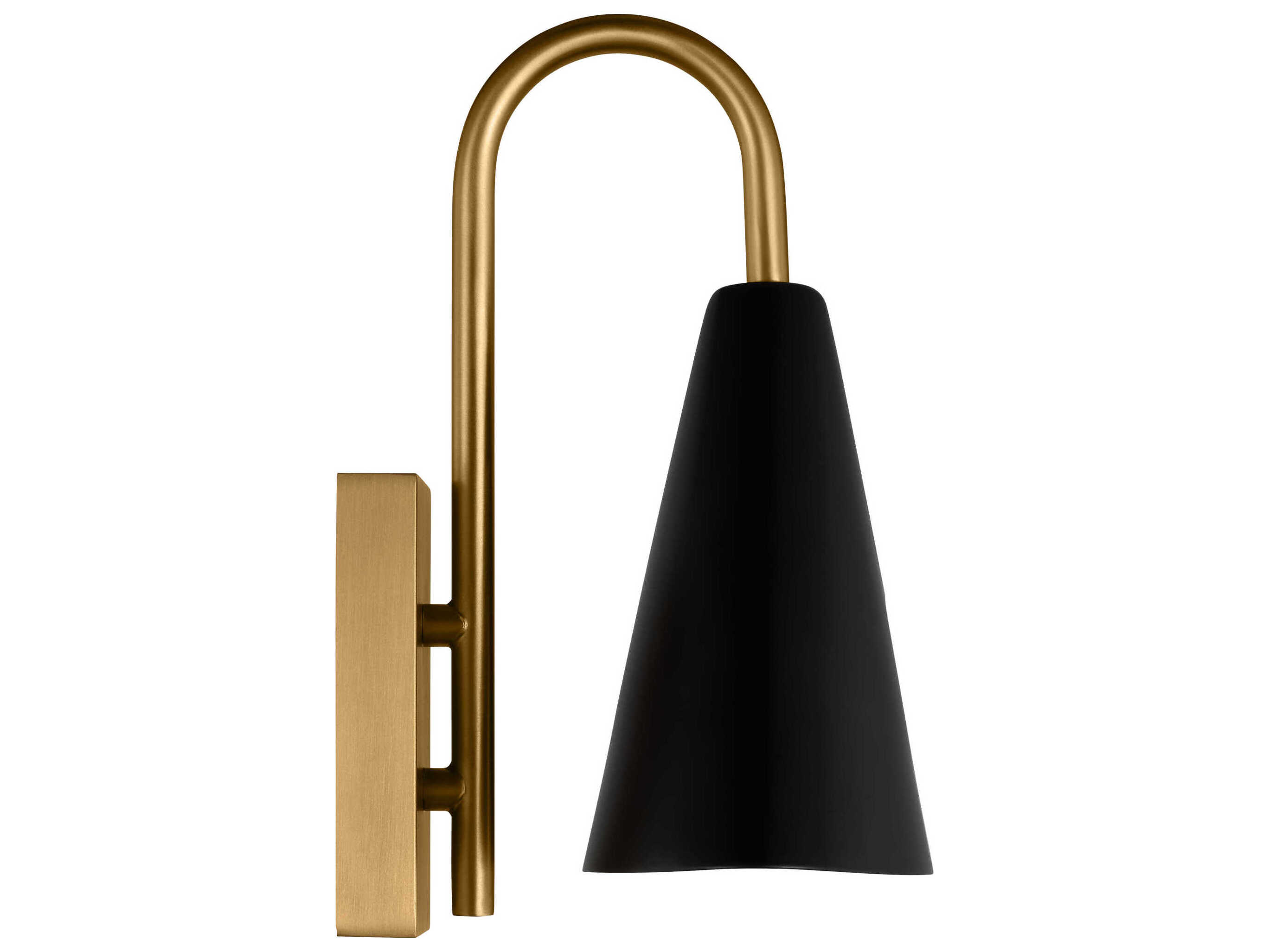 Visual Comfort Studio Cambre 1-Light Midnight Black Burnished Brass Wall Sconce
