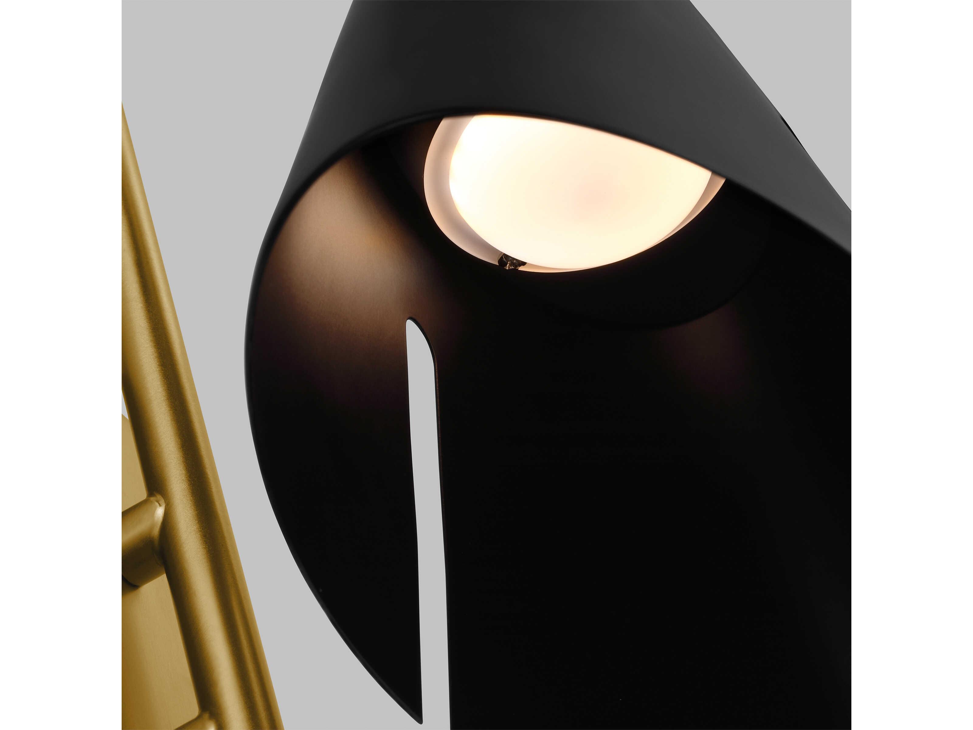 Visual Comfort Studio Cambre 1-Light Midnight Black Burnished Brass Wall Sconce