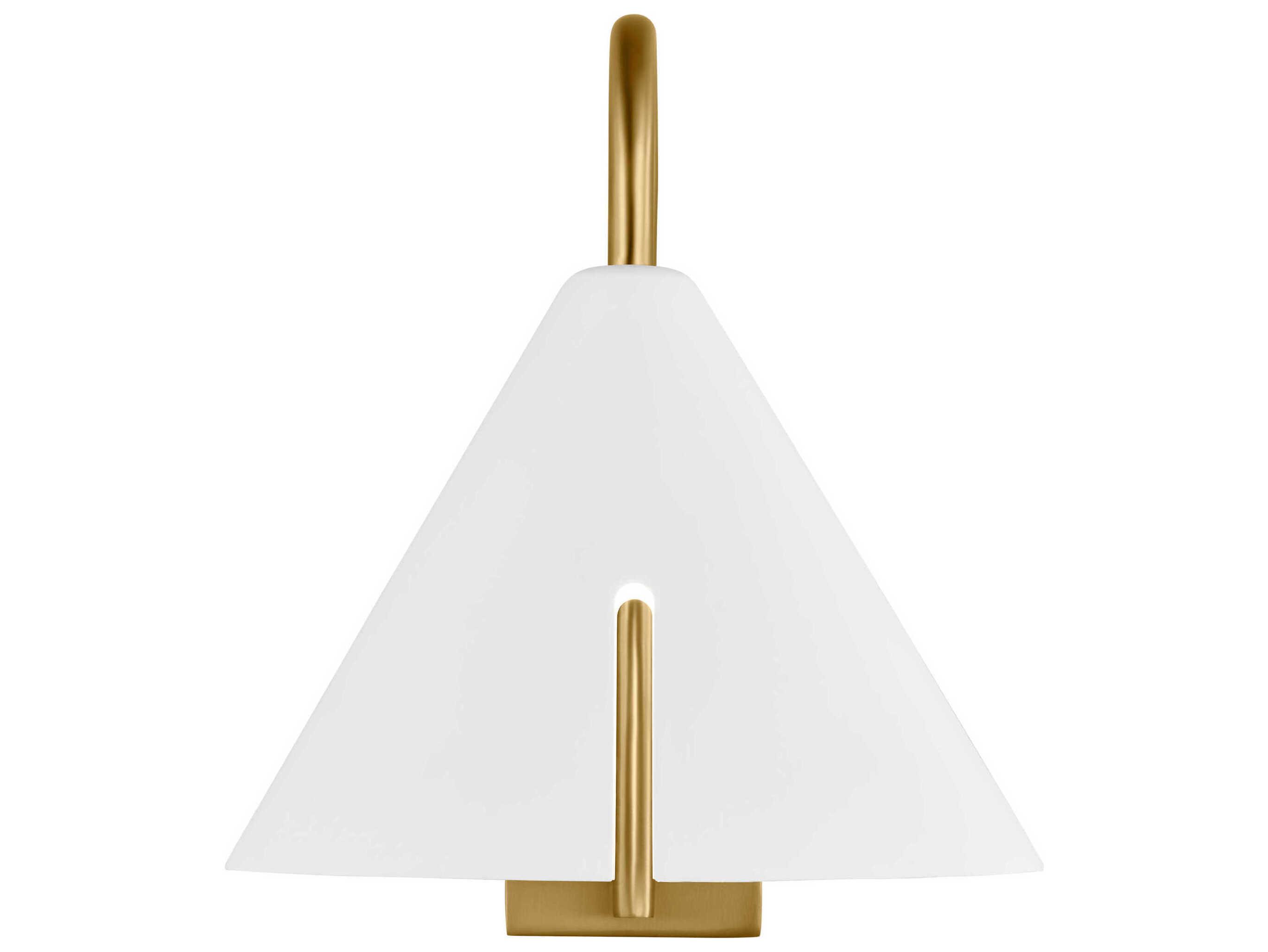 Visual Comfort Studio Cambre 1-Light Matte White Burnished Brass Wall Sconce