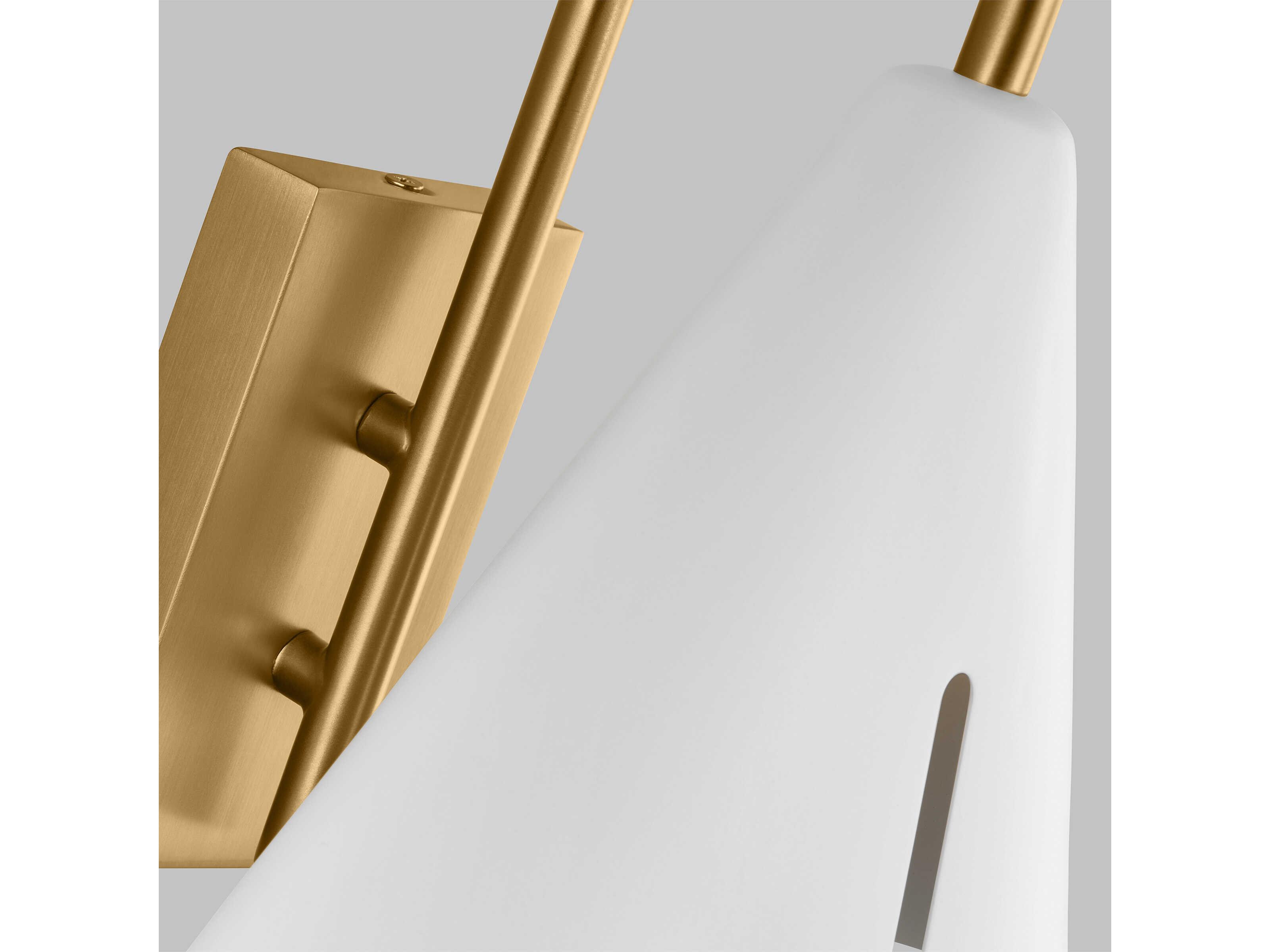 Visual Comfort Studio Cambre 1-Light Matte White Burnished Brass Wall Sconce