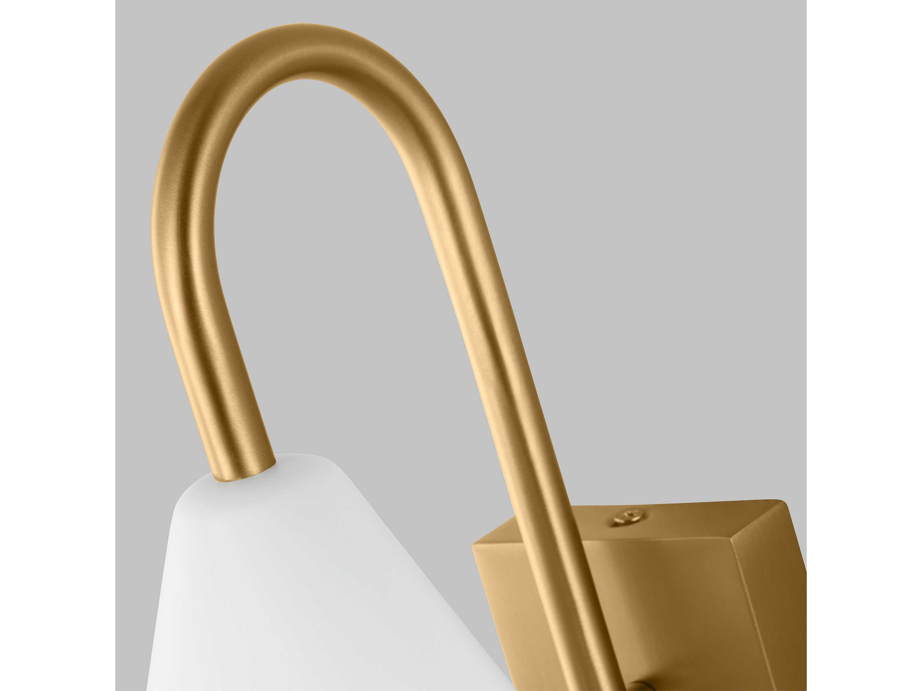 Visual Comfort Studio Cambre 1-Light Matte White Burnished Brass Wall Sconce