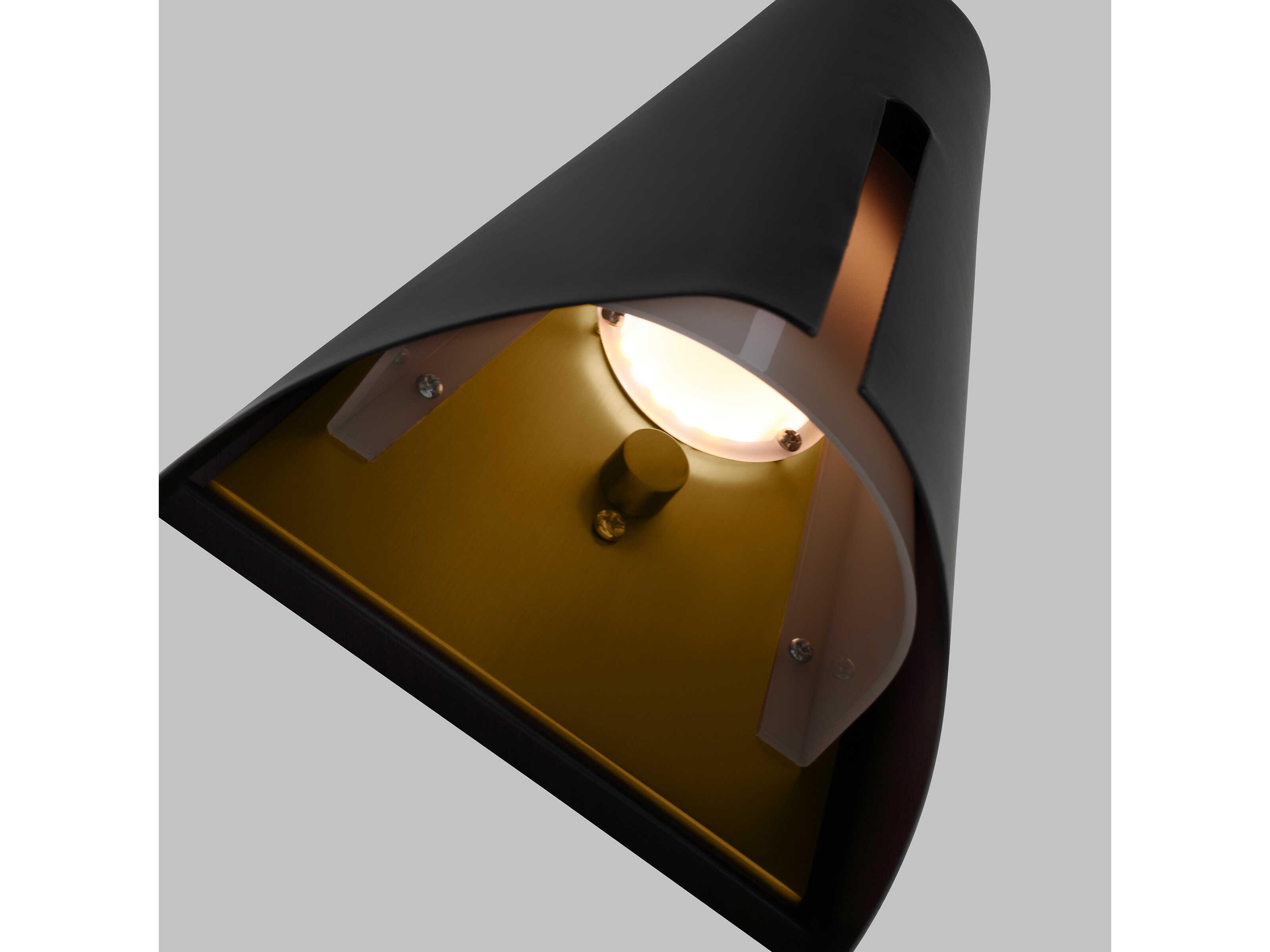 Visual Comfort Studio Cambre 1-Light Midnight Black Burnished Brass Wall Sconce