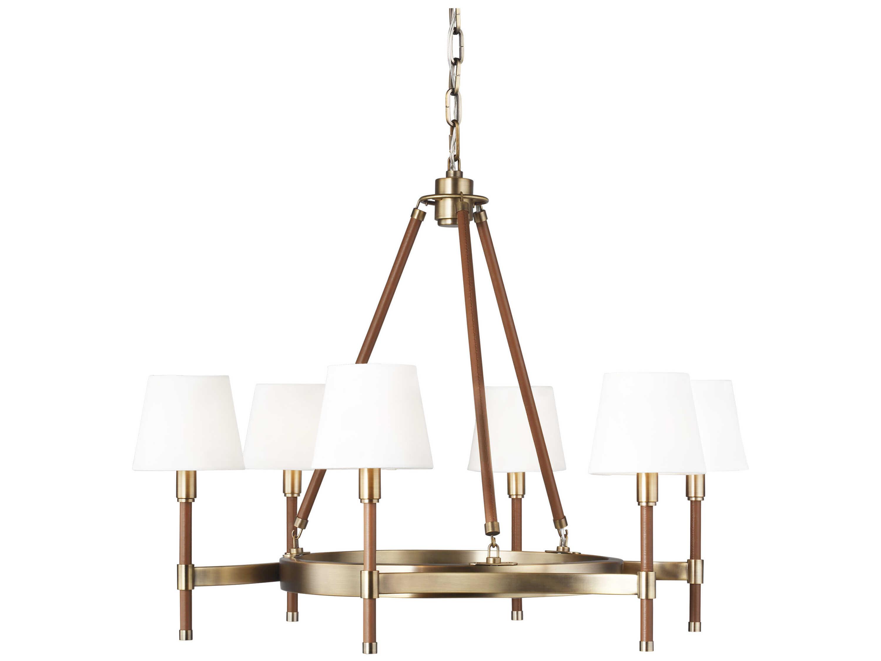 Visual Comfort Studio Katie 6-Light Time Worn Brass Chandelier