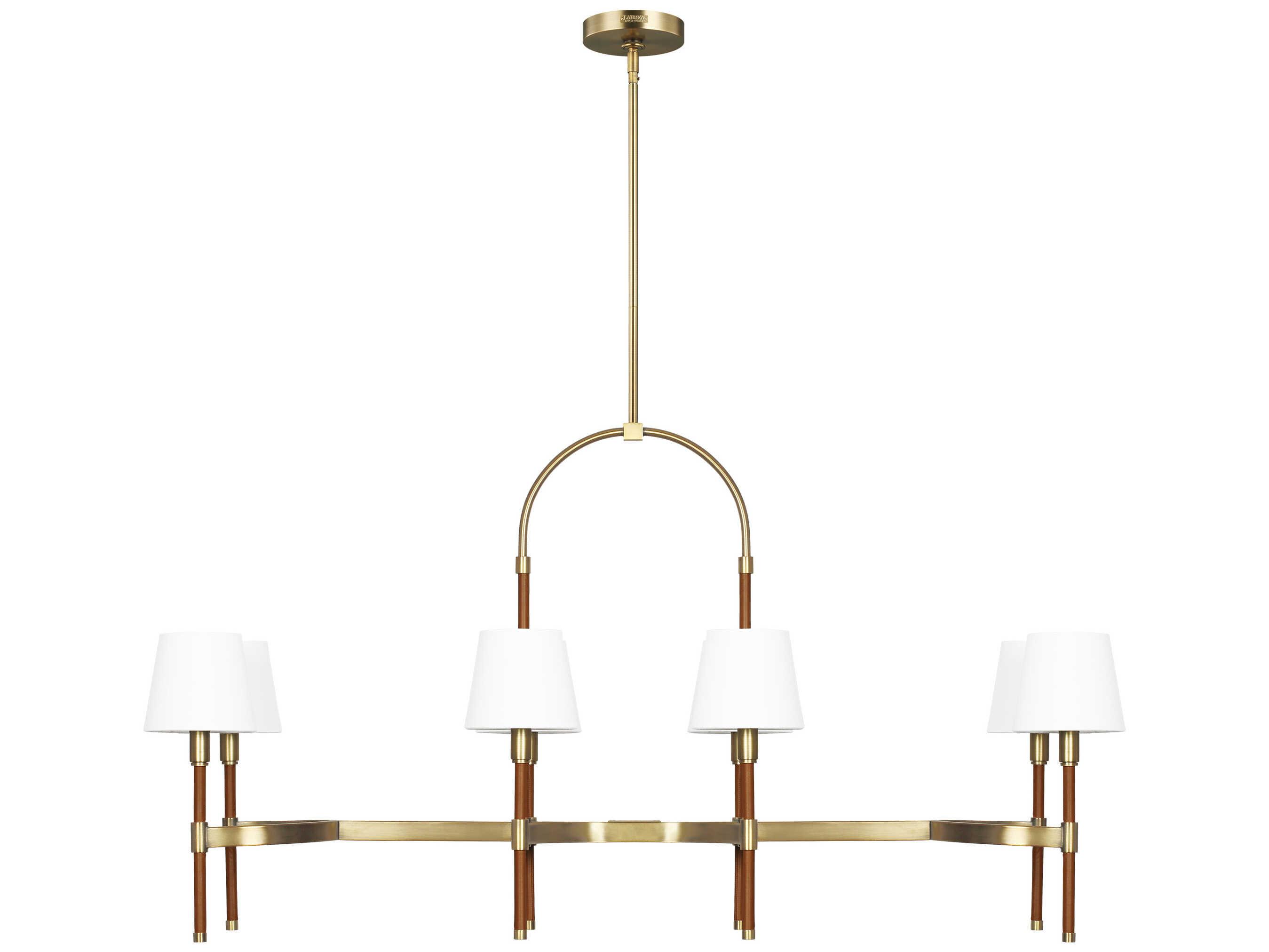 Visual Comfort Studio Katie 8-Light Time Worn Brass Island Pendant