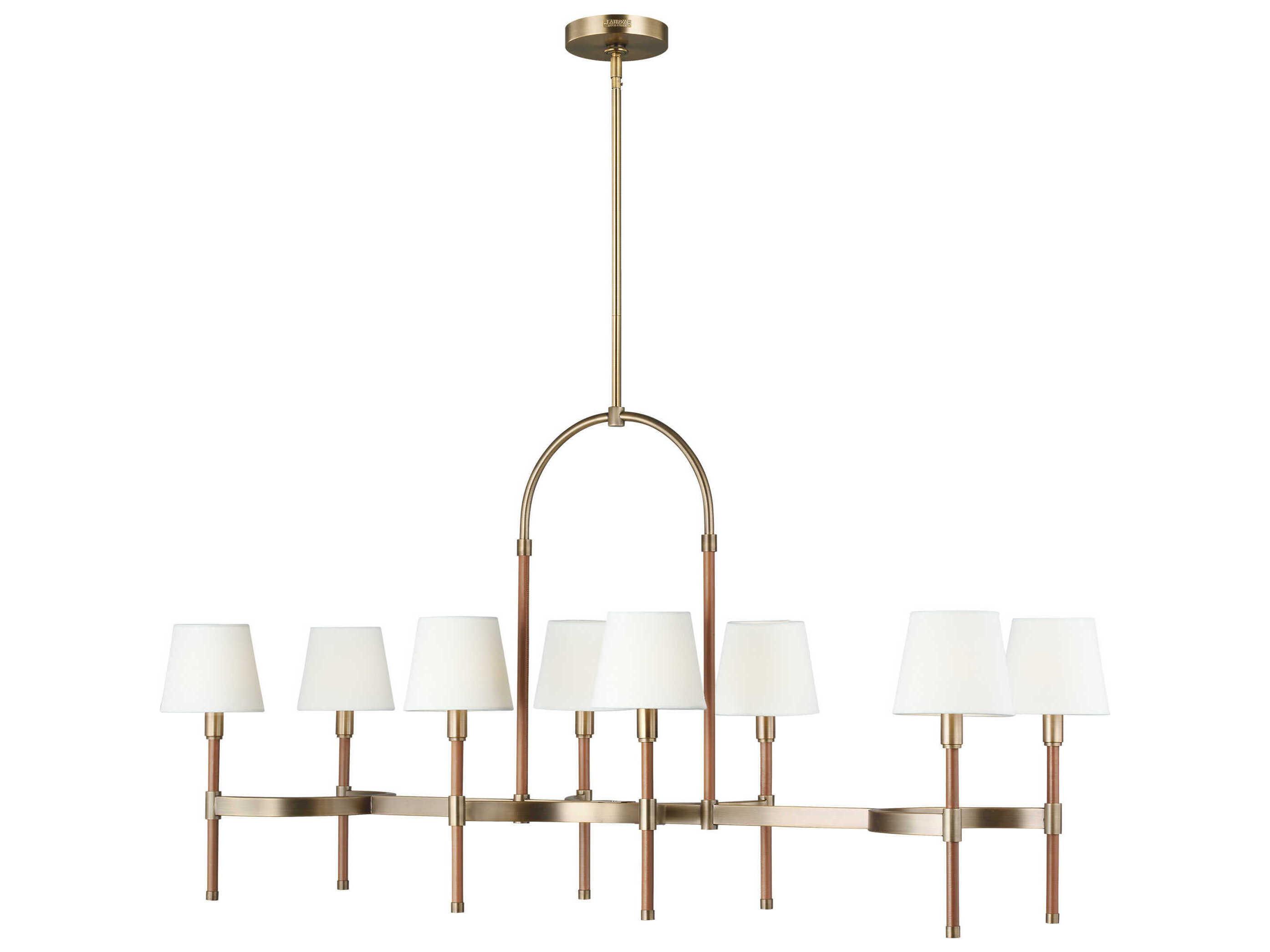 Visual Comfort Studio Katie 8-Light Time Worn Brass Island Pendant