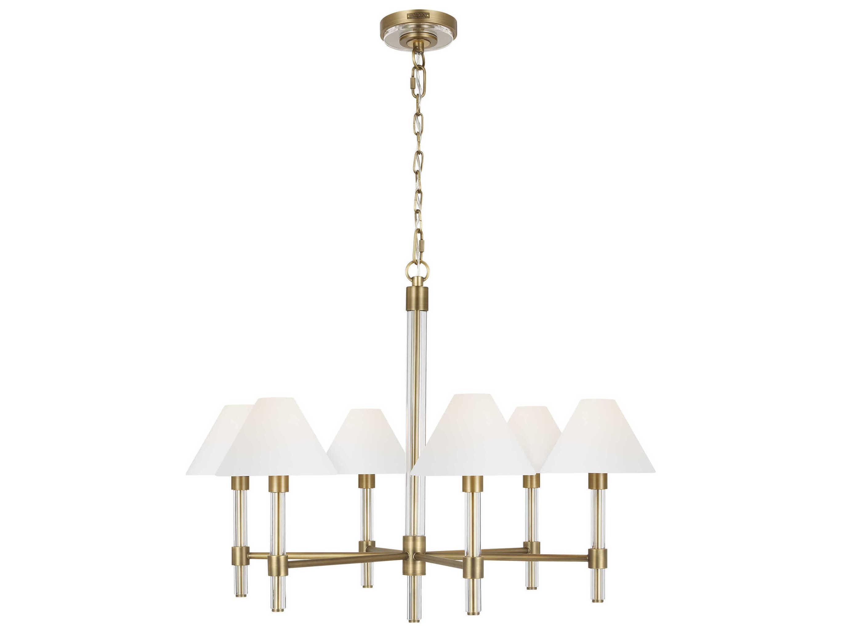 Visual Comfort Studio Robert 6-Light Time Worn Brass Empire Chandelier