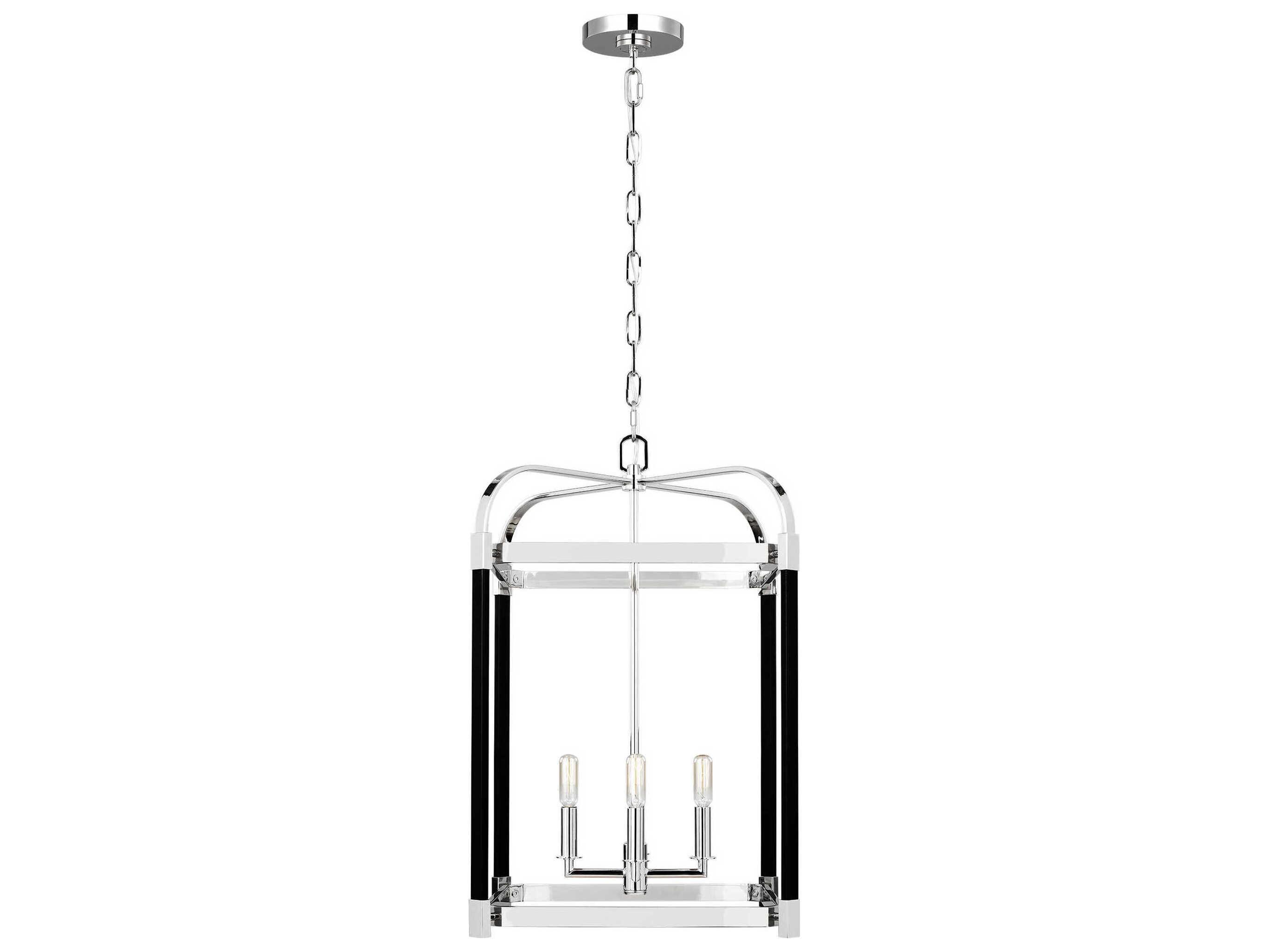 Visual Comfort Studio Hadley 4-Light Polished Nickel Lantern Chandelier
