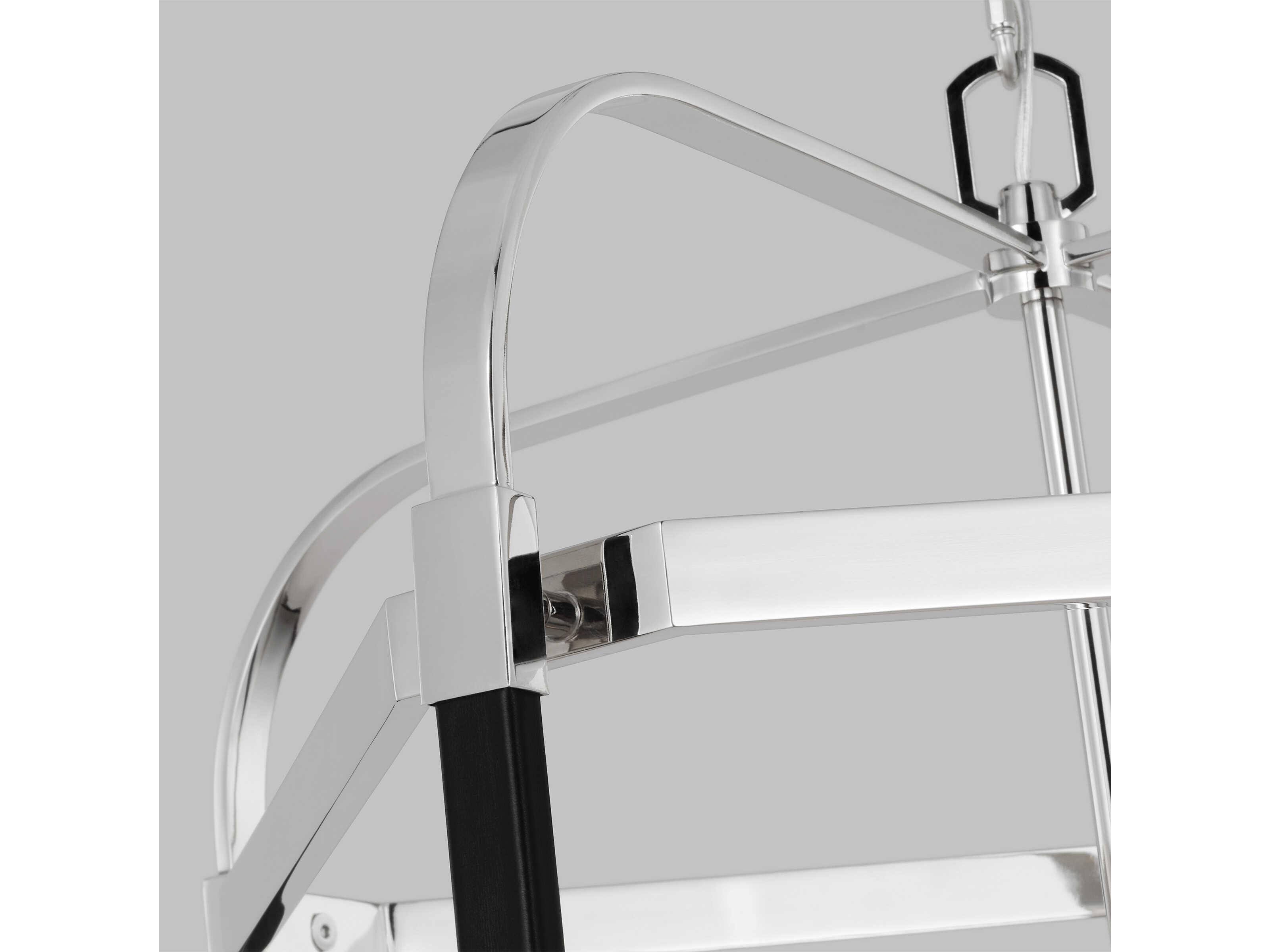 Visual Comfort Studio Hadley 6-Light Polished Nickel Lantern Chandelier