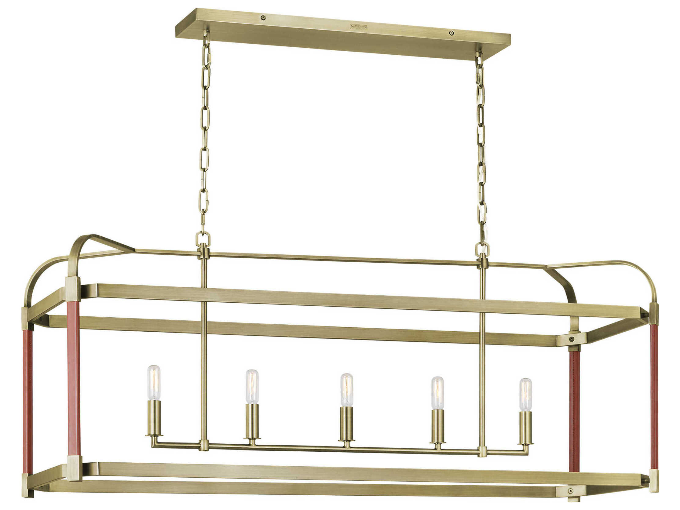 Visual Comfort Studio Hadley 5-Light Time Worn Brass Island Pendant