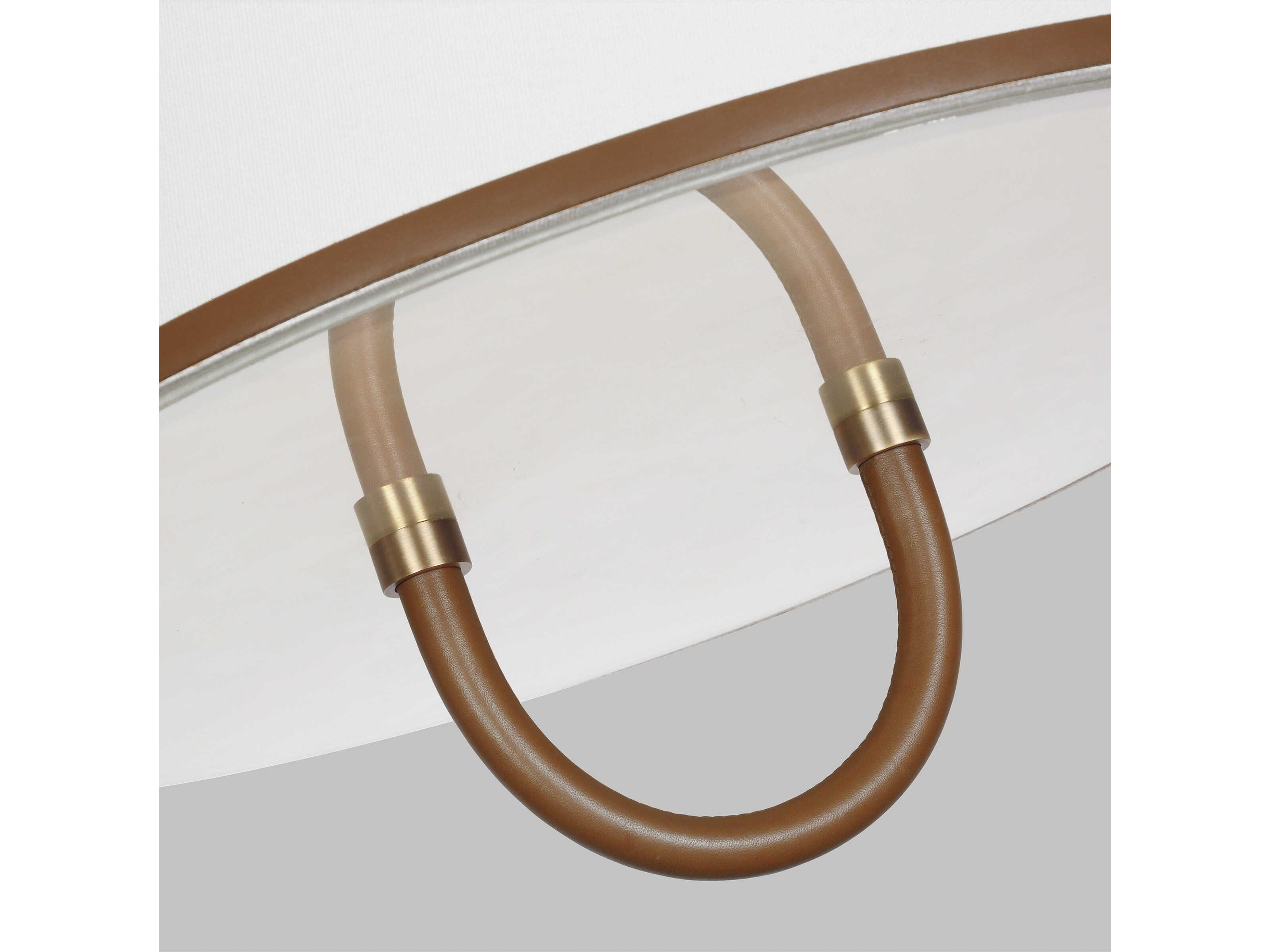 Visual Comfort Studio Katie 2-Light Time Worn Brass Drum Flush Mount