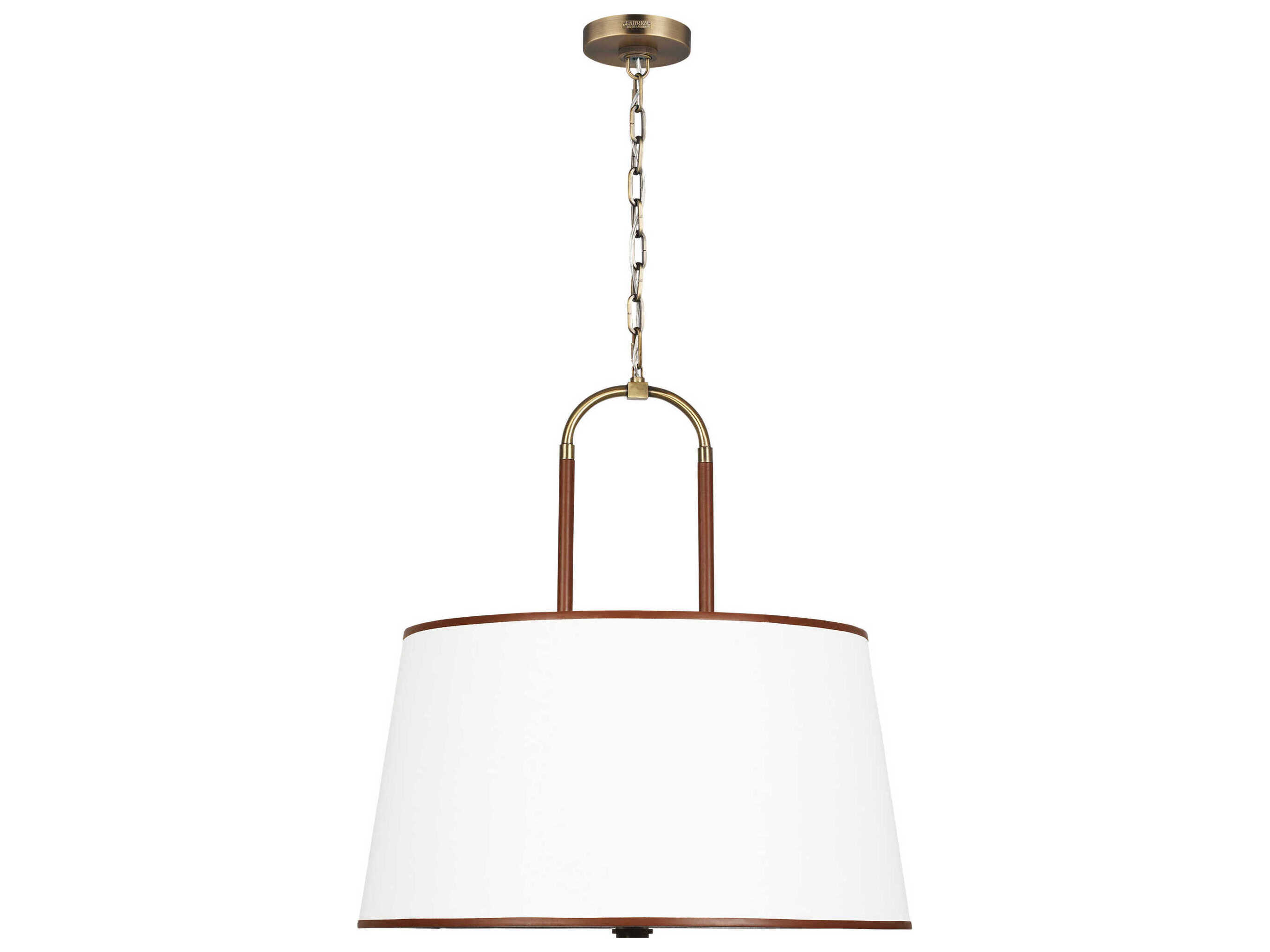 Visual Comfort Studio Katie 4-Light Time Worn Brass Drum Pendant
