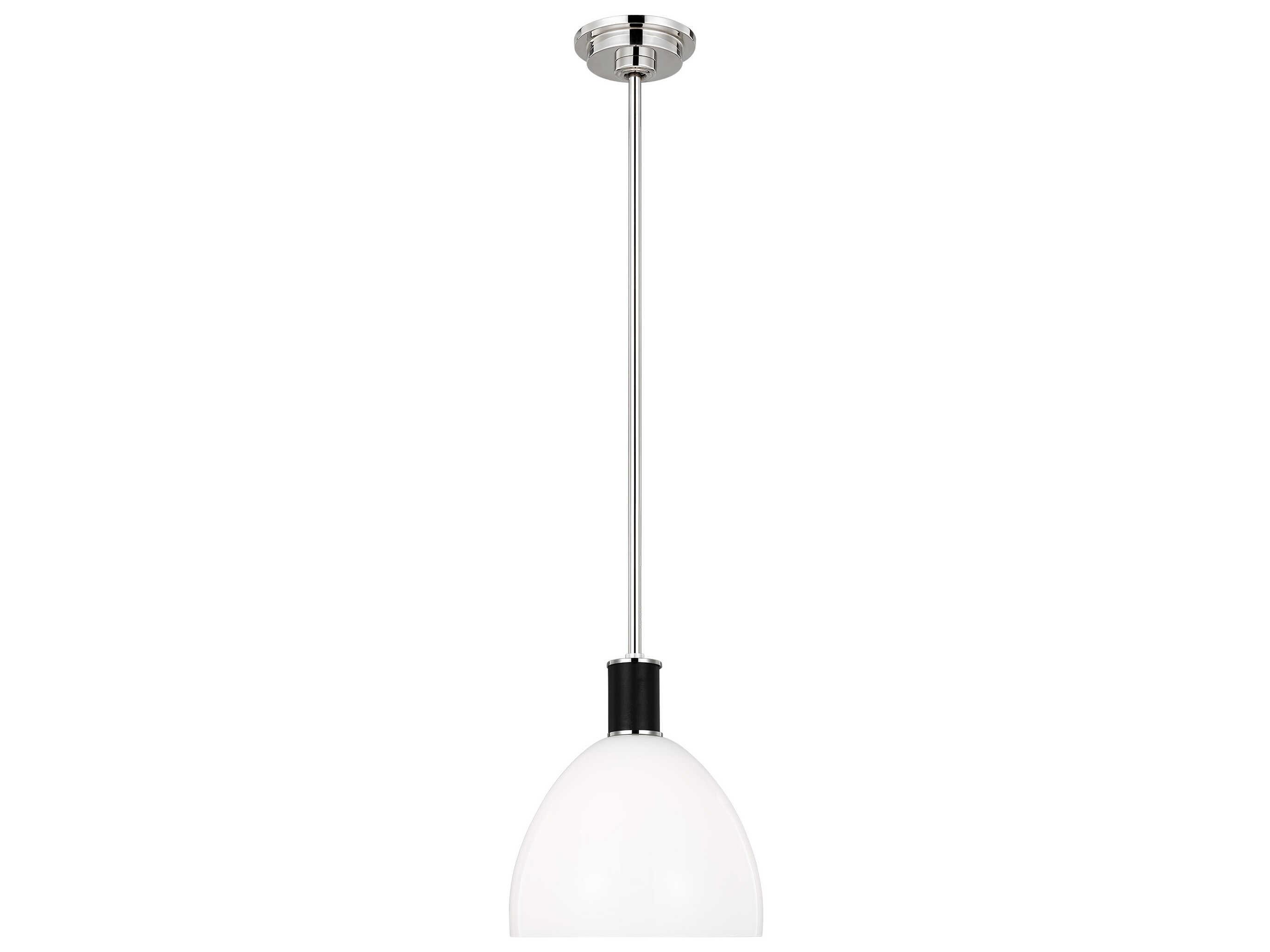 Visual Comfort Studio Hadley 1-Light Polished Nickel Dome Mini Pendant