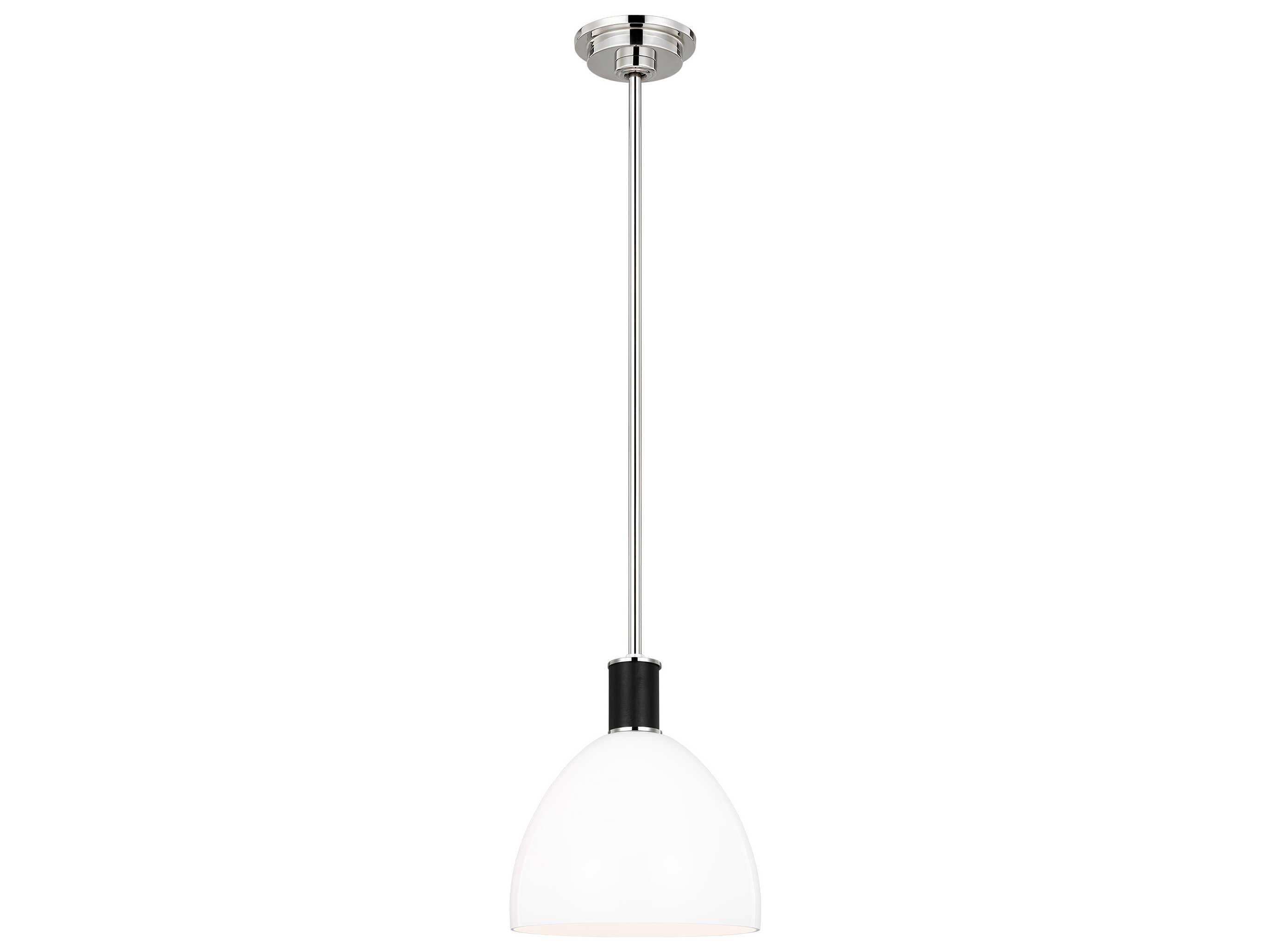 Visual Comfort Studio Hadley 1-Light Polished Nickel Dome Mini Pendant