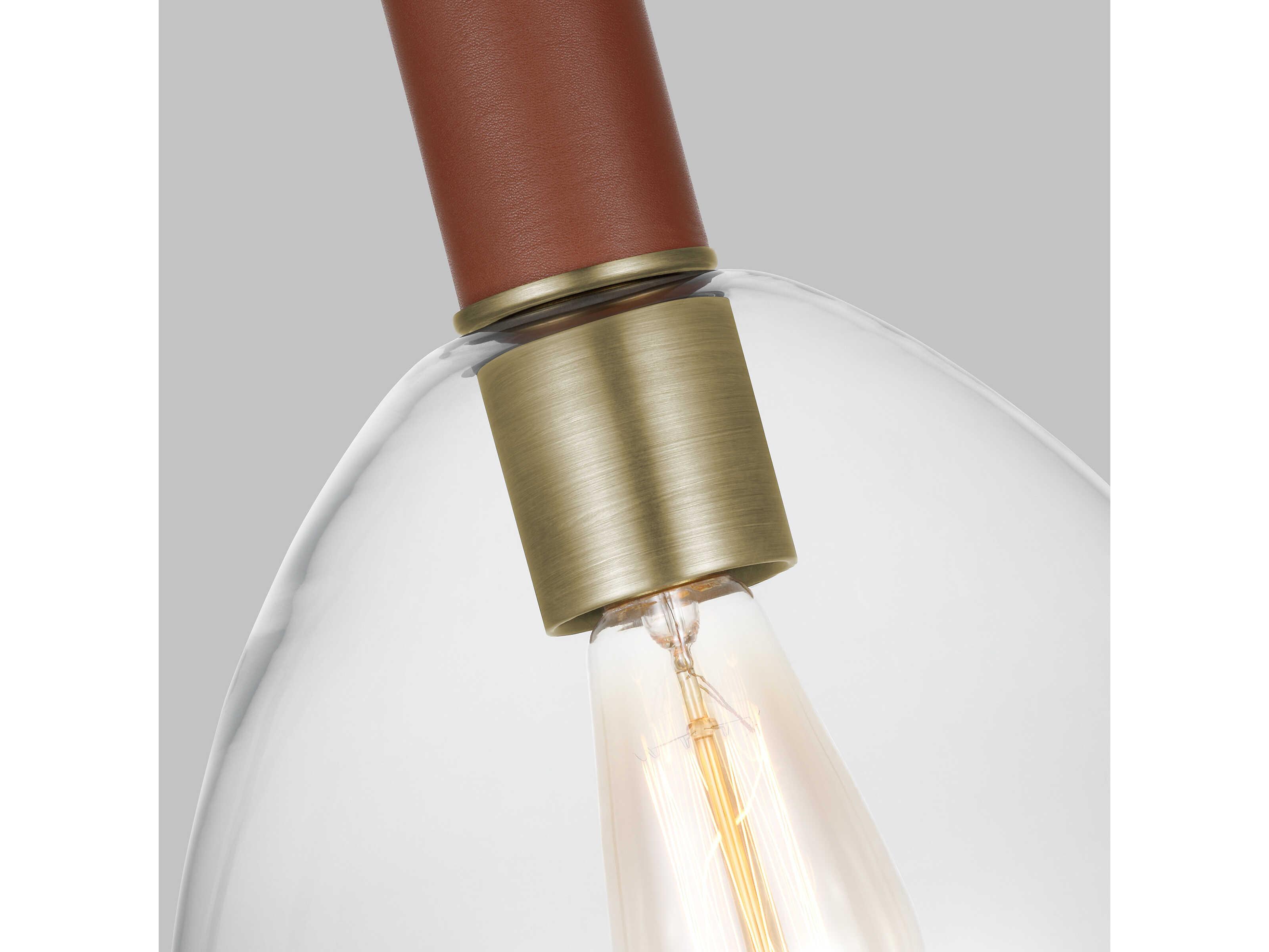 Visual Comfort Studio Hadley 1-Light Time Worn Brass Dome Mini Pendant