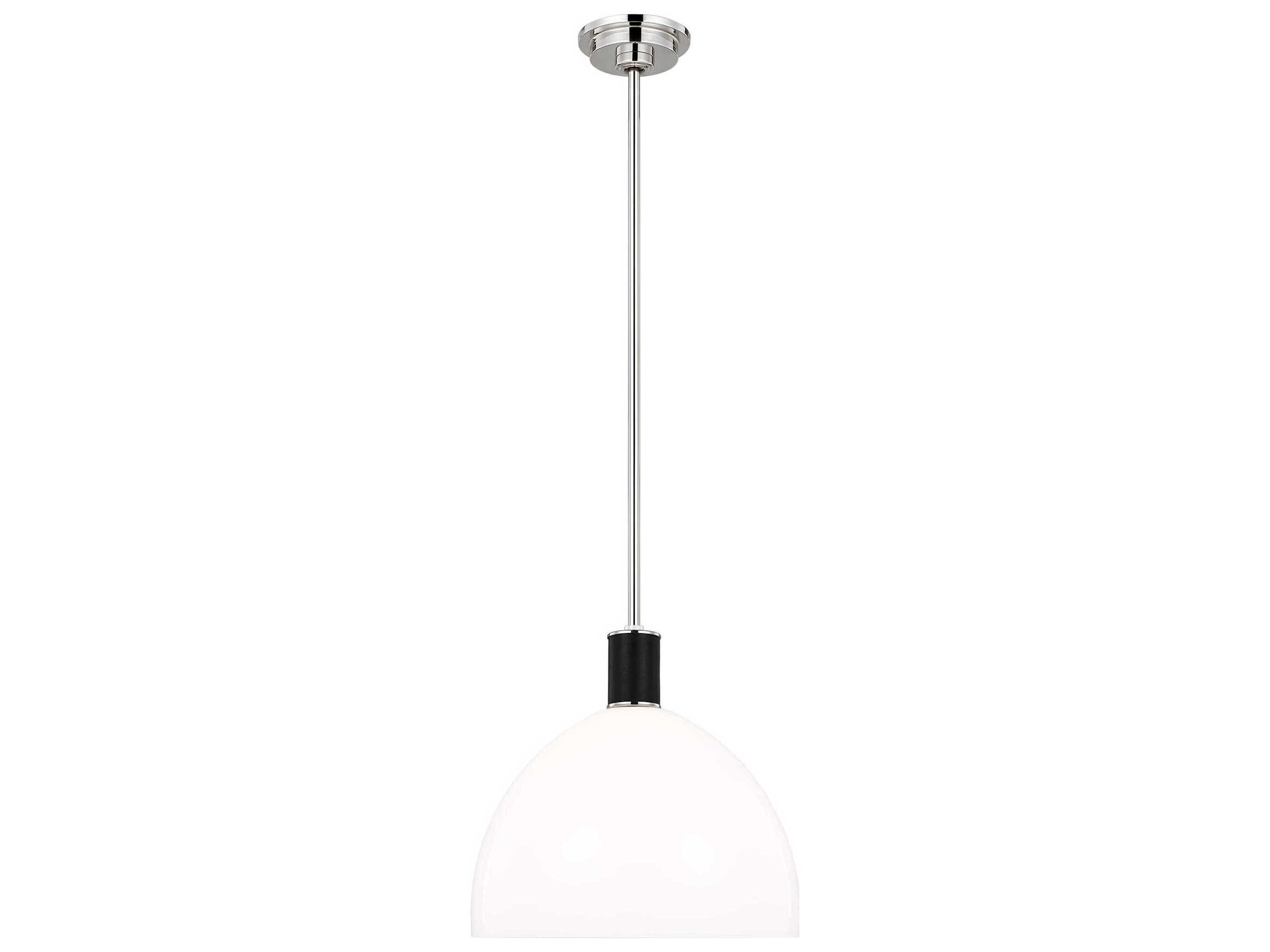 Visual Comfort Studio Hadley 1-Light Polished Nickel Dome Pendant