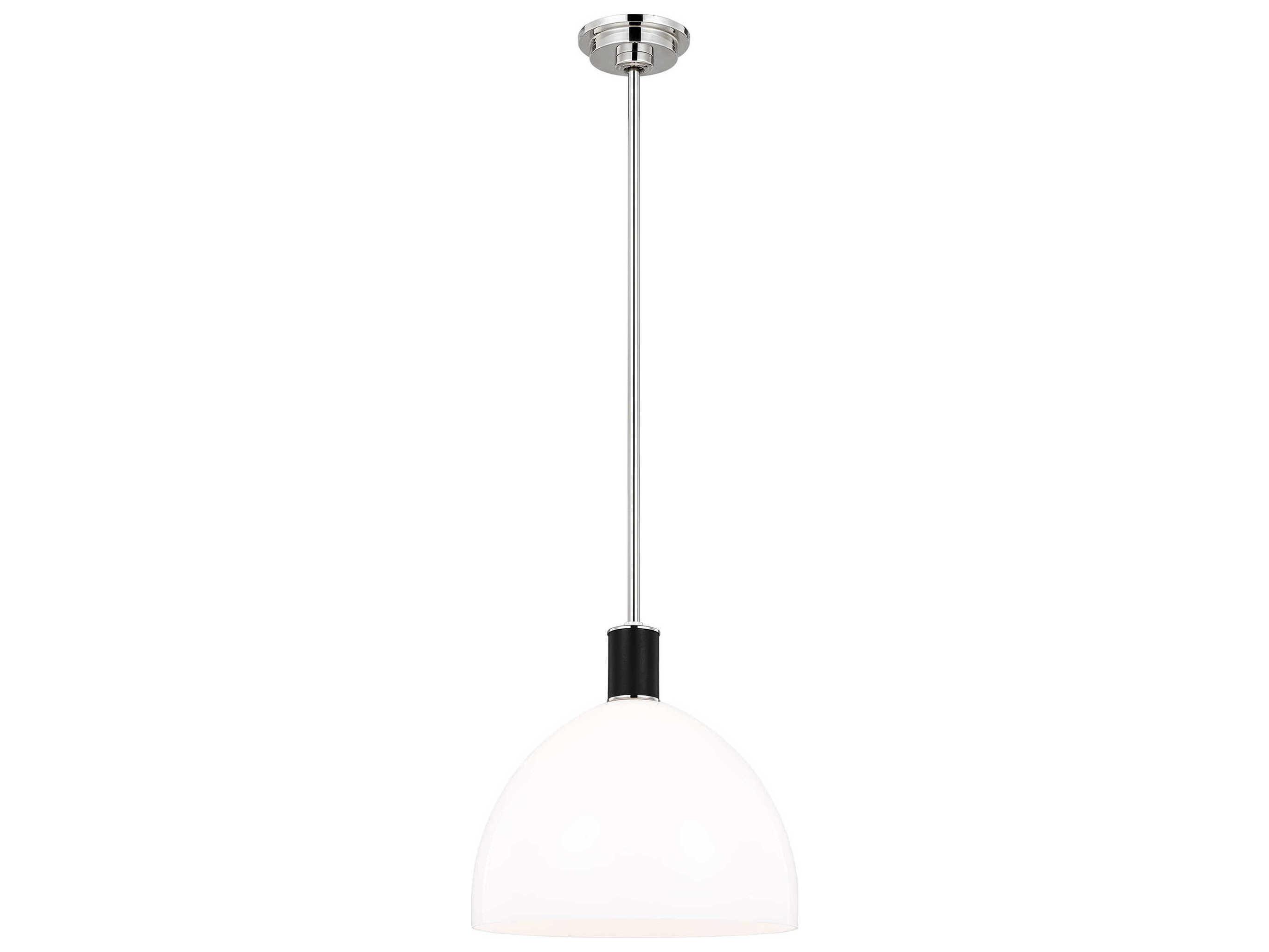 Visual Comfort Studio Hadley 1-Light Polished Nickel Dome Pendant