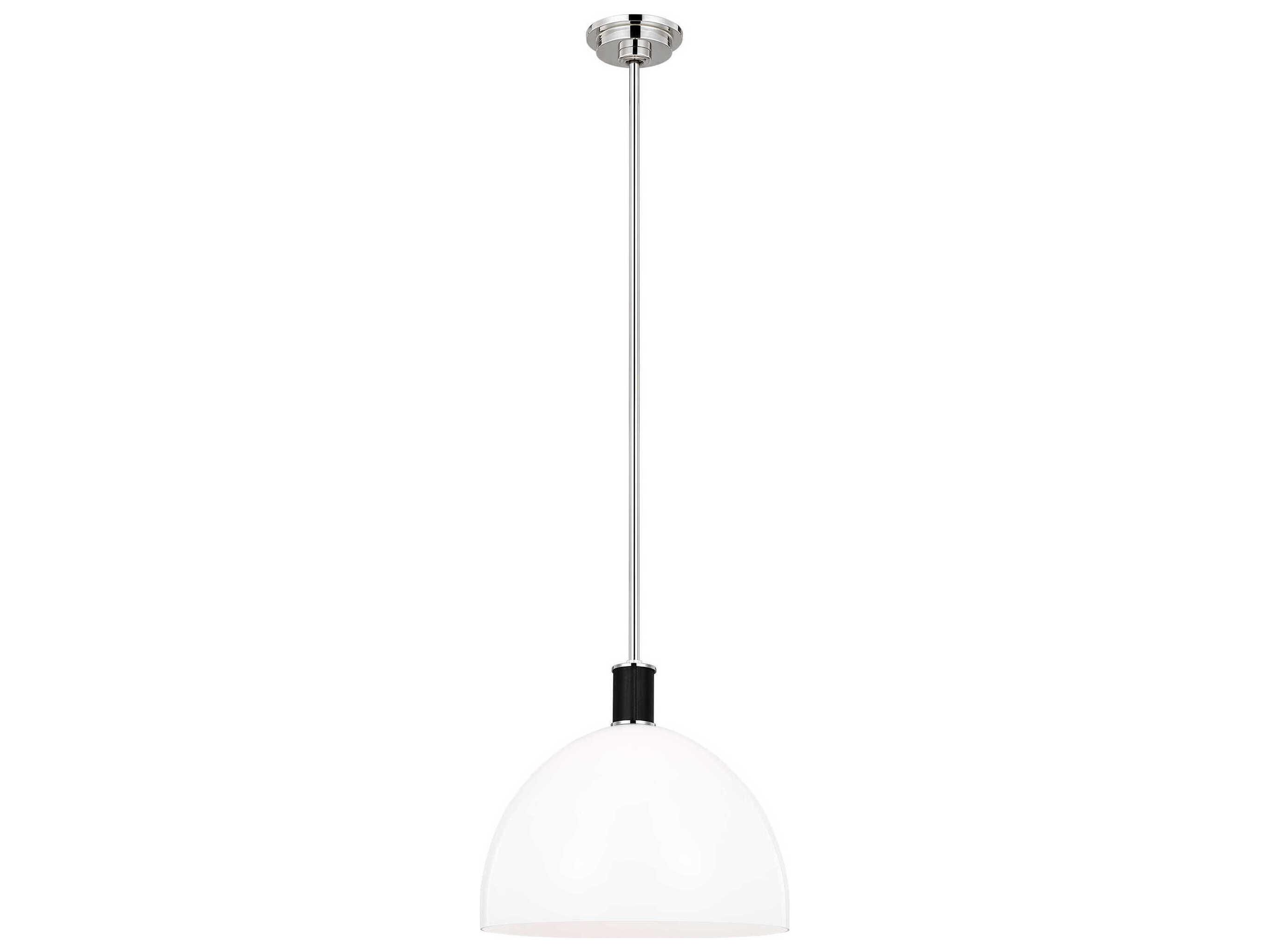 Visual Comfort Studio Hadley 1-Light Polished Nickel Dome Pendant