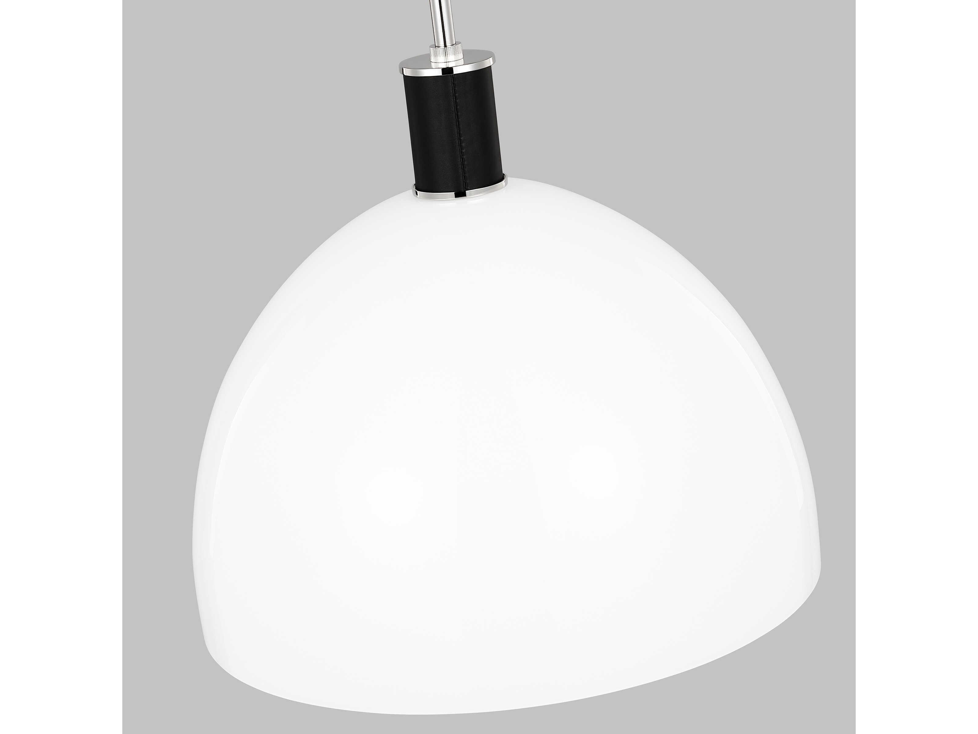 Visual Comfort Studio Hadley 1-Light Polished Nickel Dome Pendant