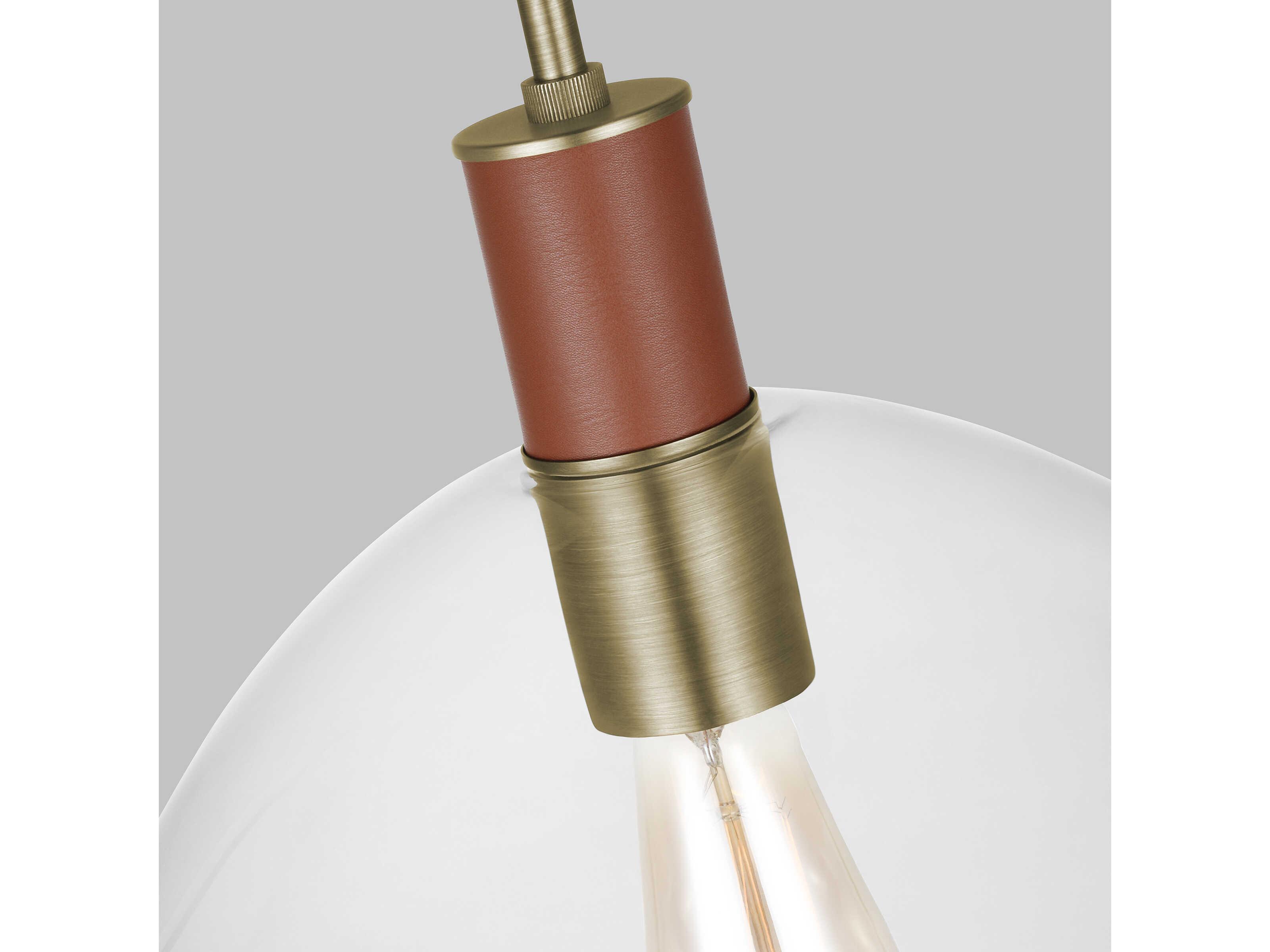 Visual Comfort Studio Hadley 1-Light Time Worn Brass Dome Pendant