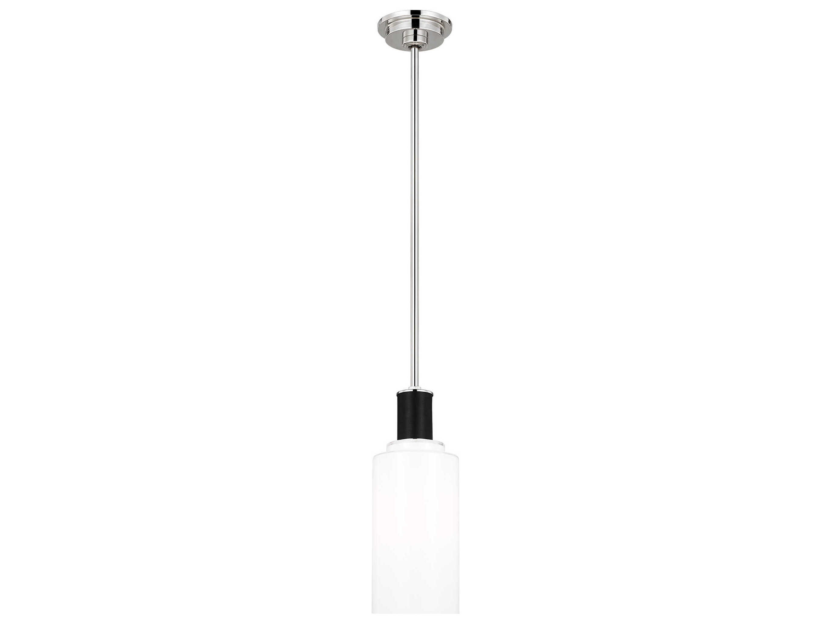 Visual Comfort Studio Hadley 1-Light Polished Nickel Cylinder Mini Pendant