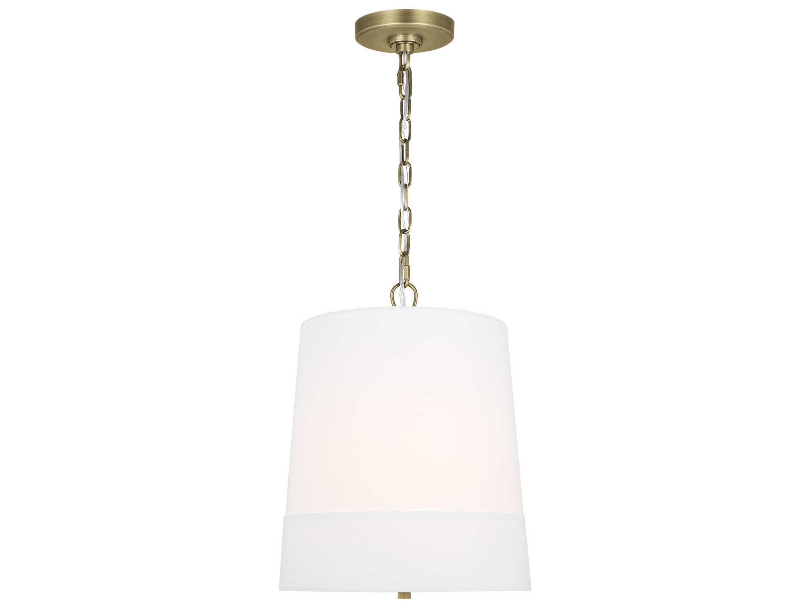 Visual Comfort Studio Ivie 1-Light Time Worn Brass Drum Mini Pendant