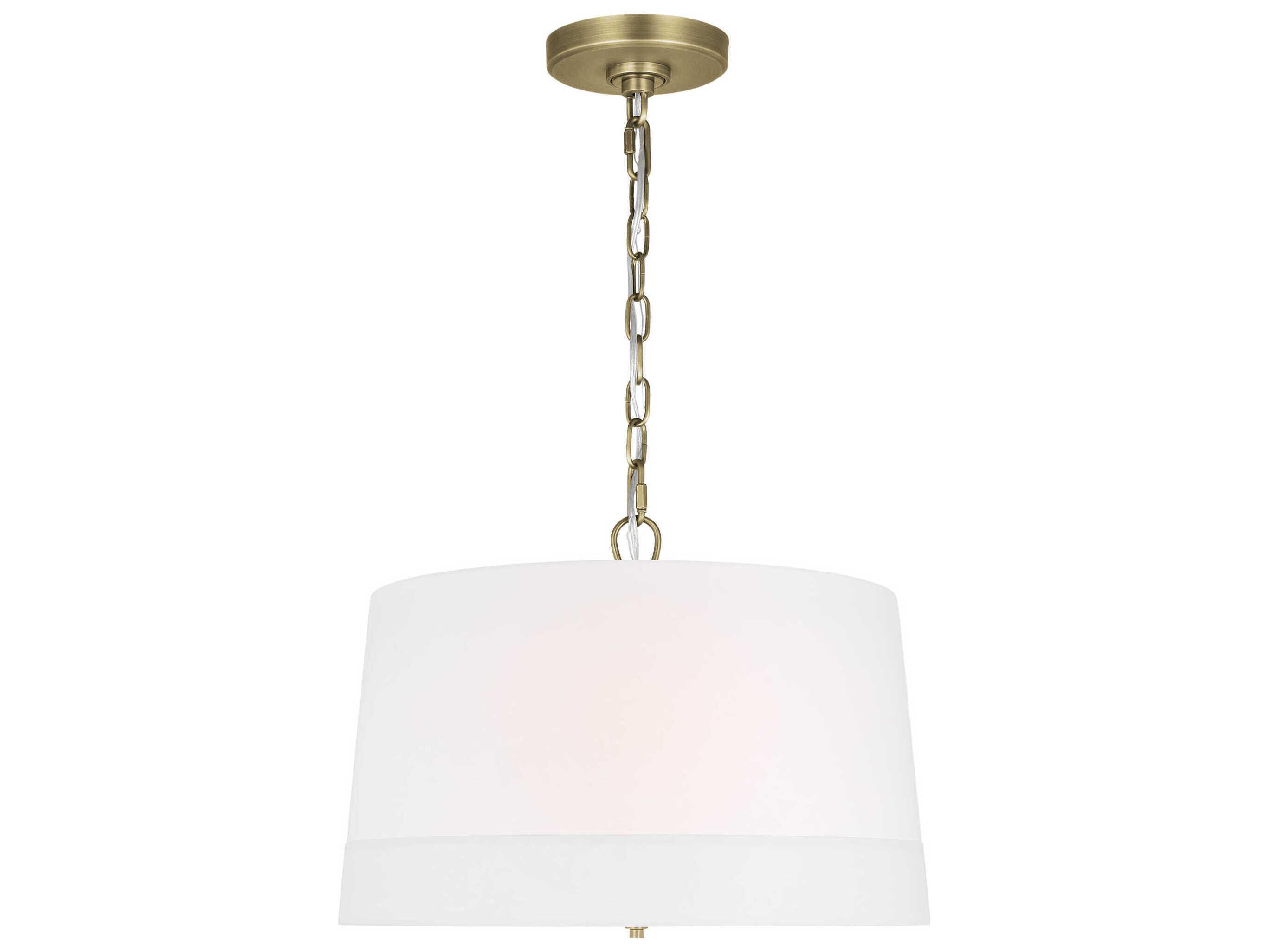 Visual Comfort Studio Ivie 4-Light Time Worn Brass Drum Pendant