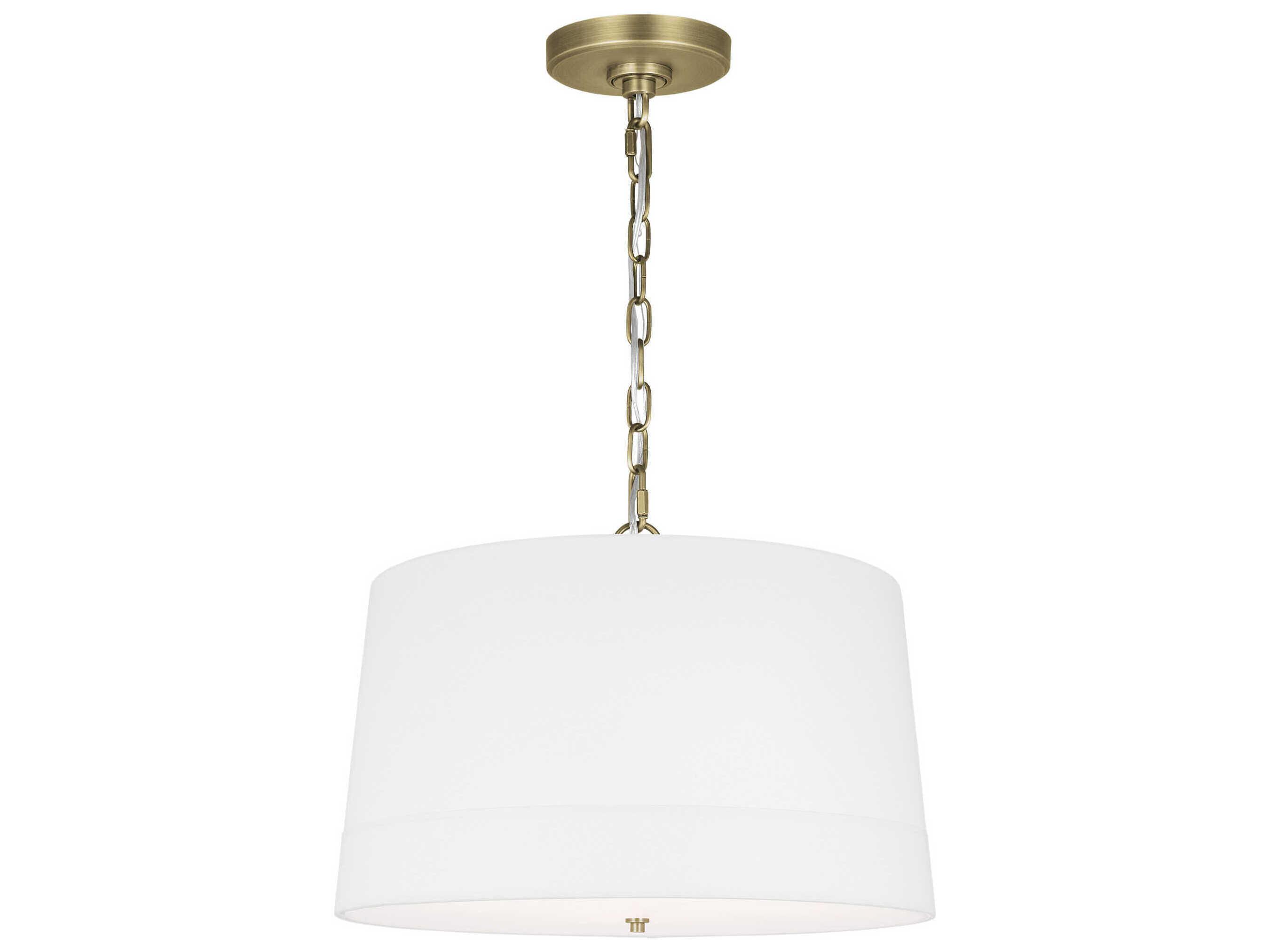 Visual Comfort Studio Ivie 4-Light Time Worn Brass Drum Pendant