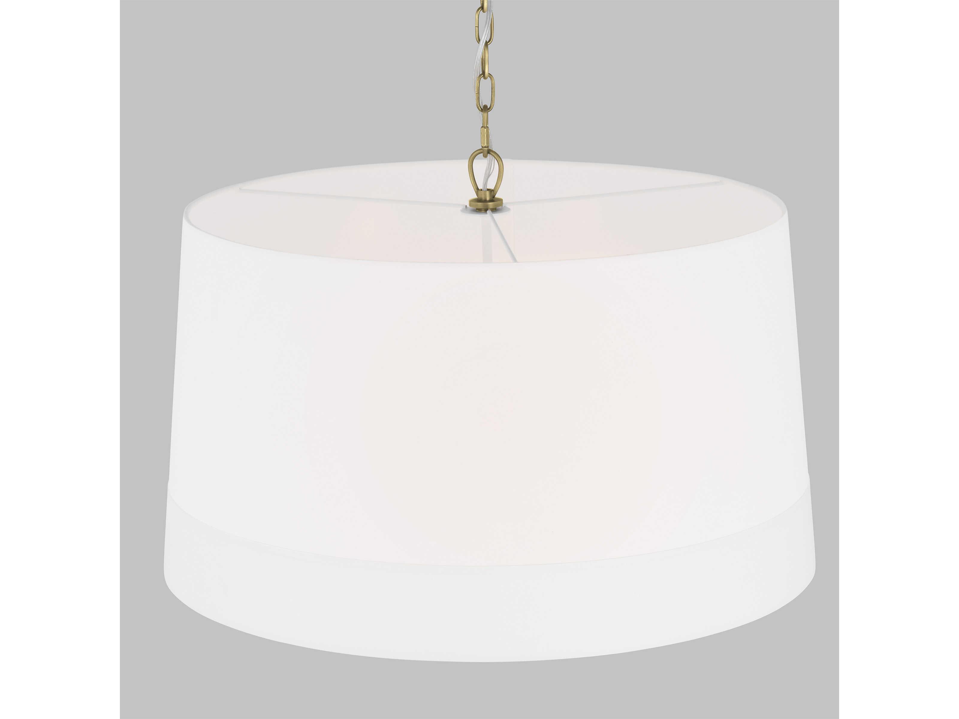 Visual Comfort Studio Ivie 4-Light Time Worn Brass Drum Pendant