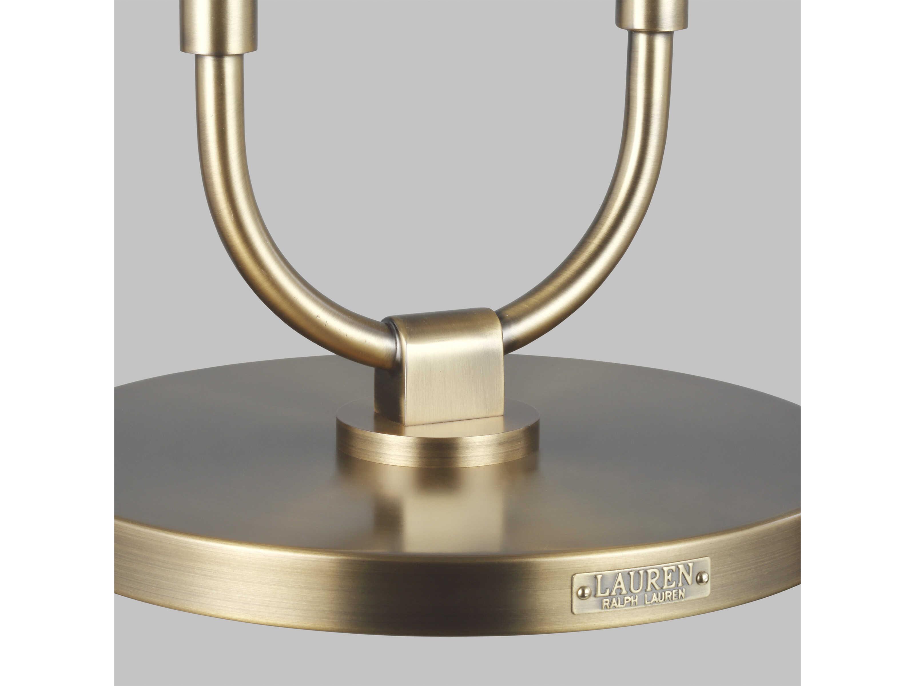 Visual Comfort Studio Katie Time Worn Brass White Linen Fabric Buffet Lamp