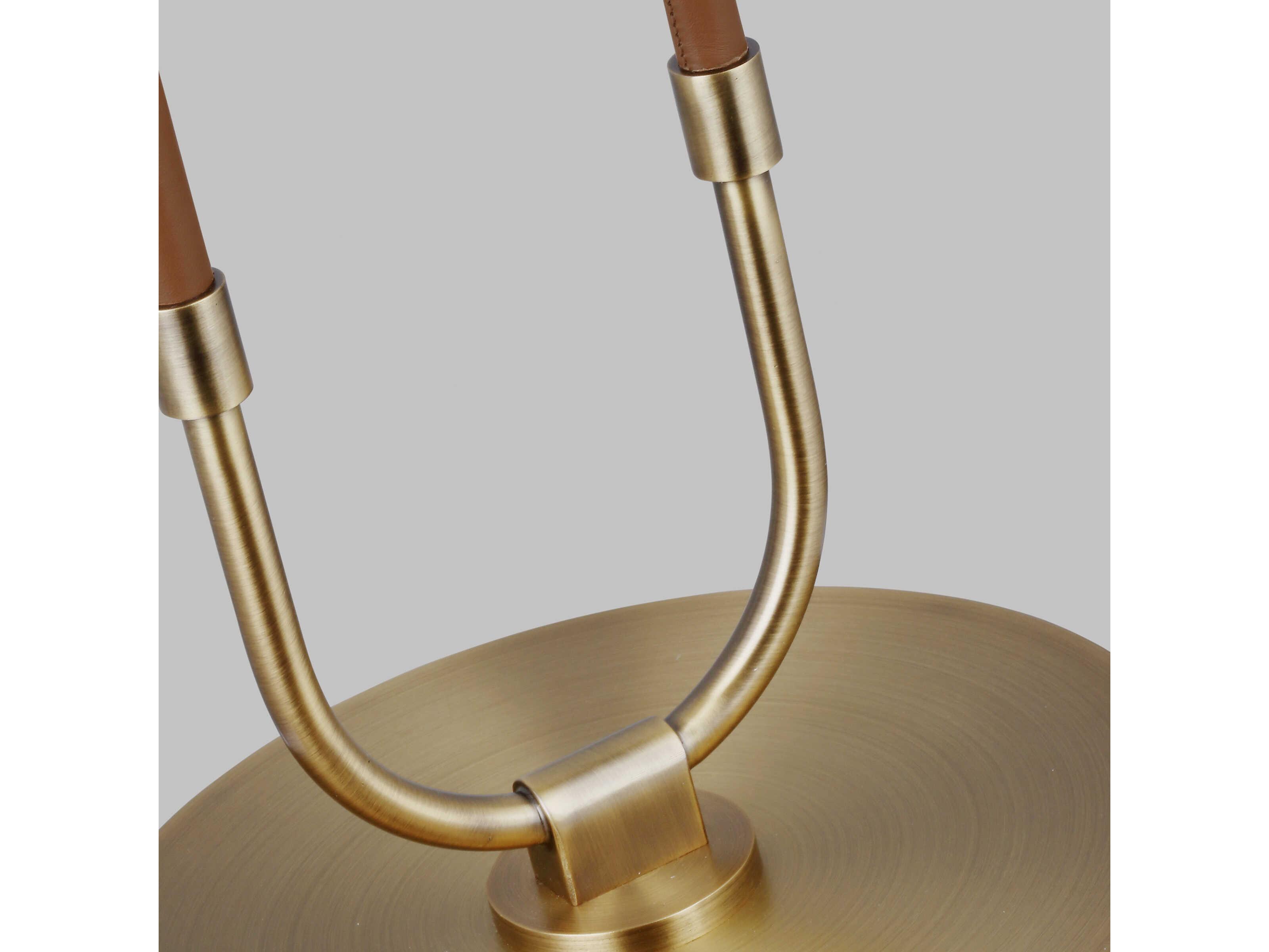 Visual Comfort Studio Katie Time Worn Brass White Linen Fabric Floor Lamp