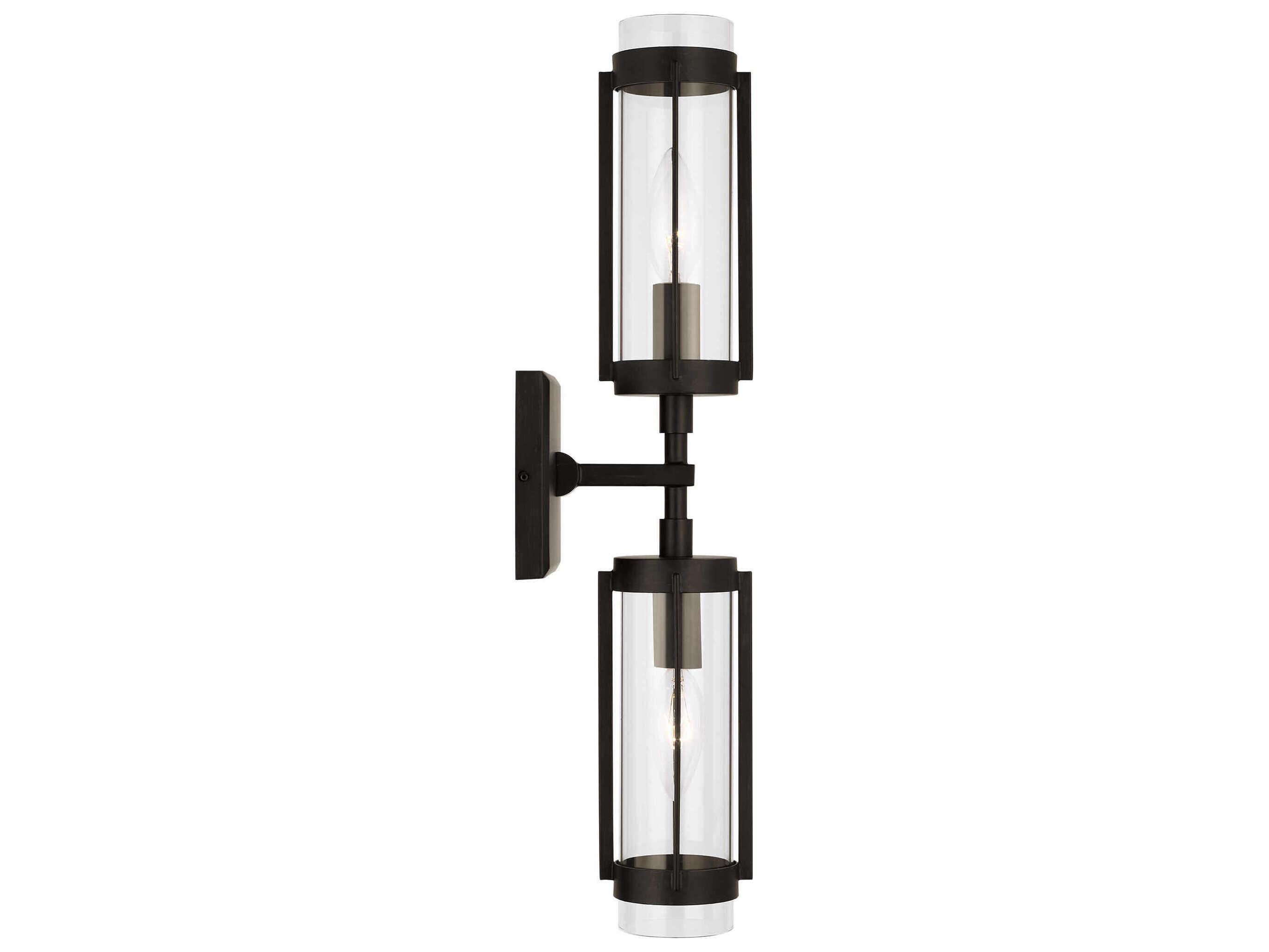 Visual Comfort Studio Flynn 2-Light Aged Iron Black Vanity Light
