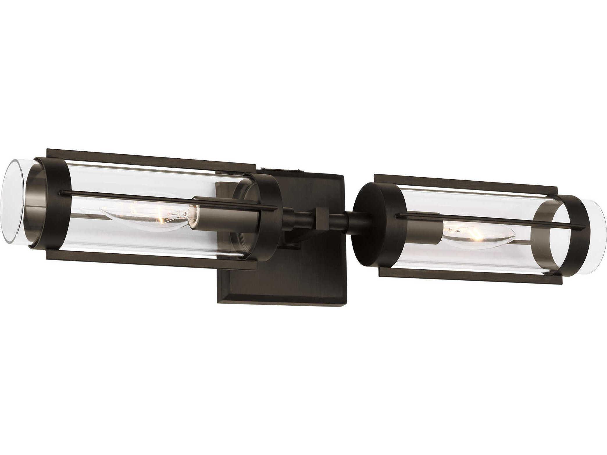 Visual Comfort Studio Flynn 2-Light Aged Iron Black Vanity Light