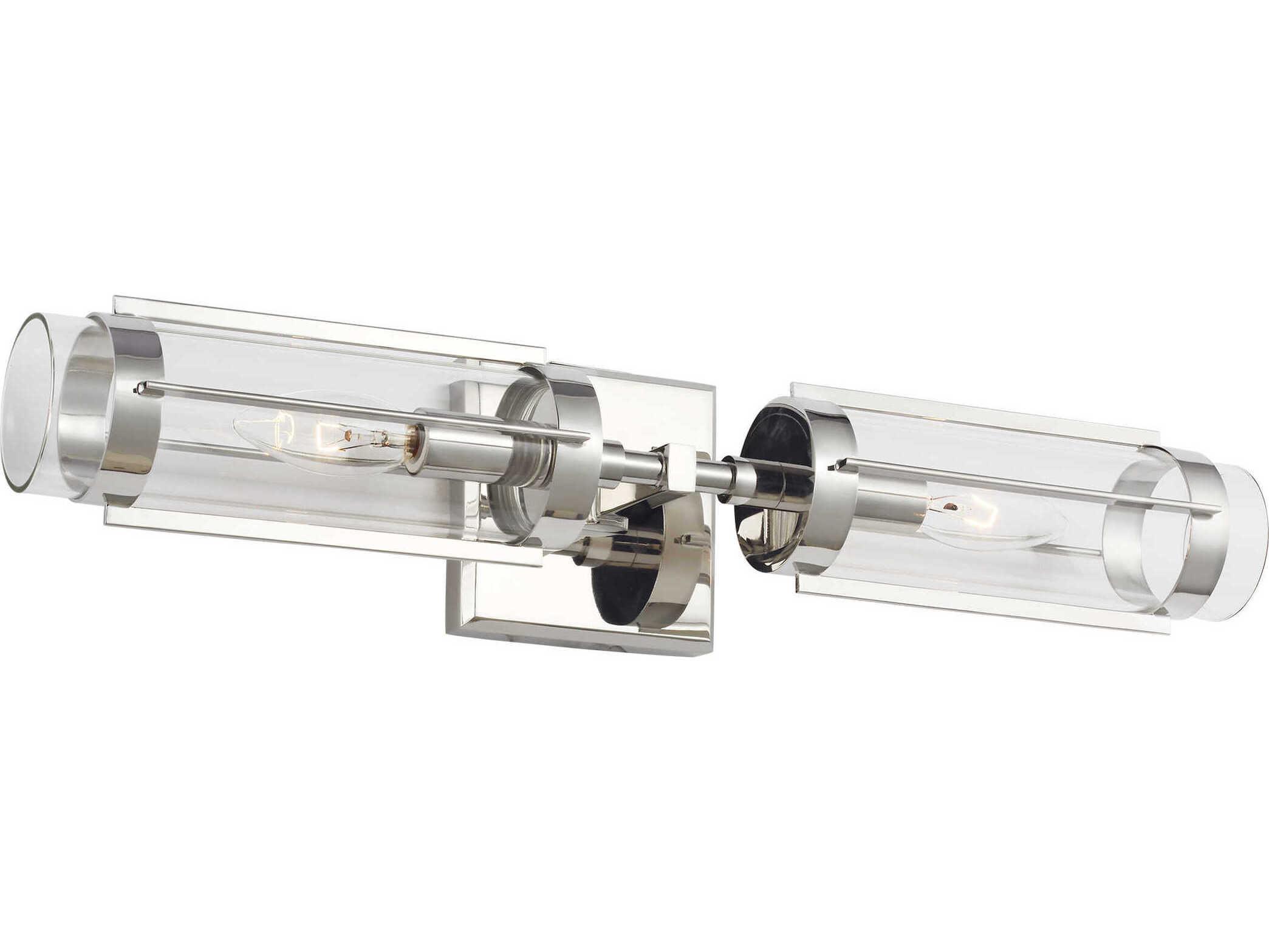Visual Comfort Studio Flynn 2-Light Polished Nickel Vanity Light