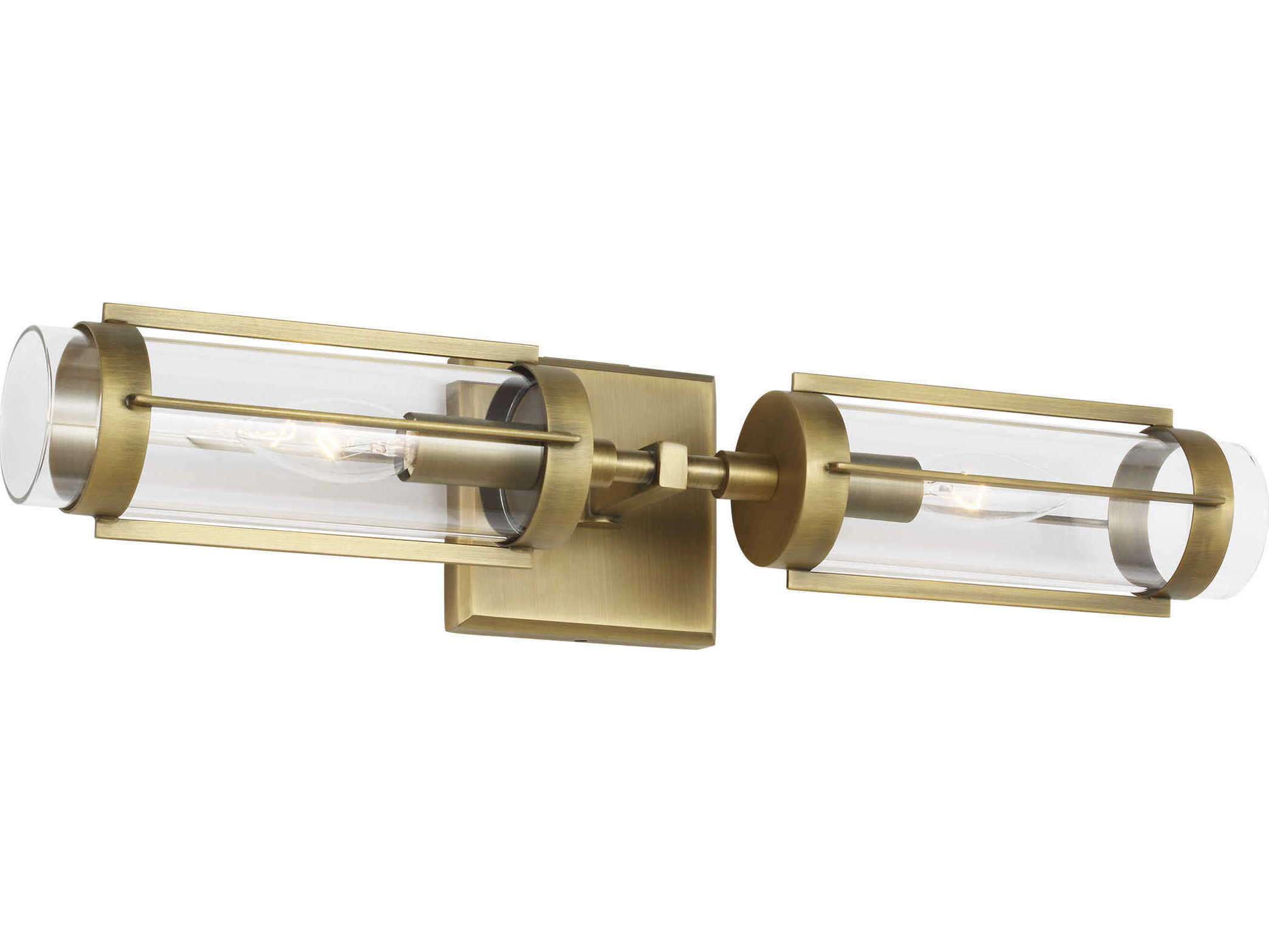 Visual Comfort Studio Flynn 2-Light Time Worn Brass Vanity Light