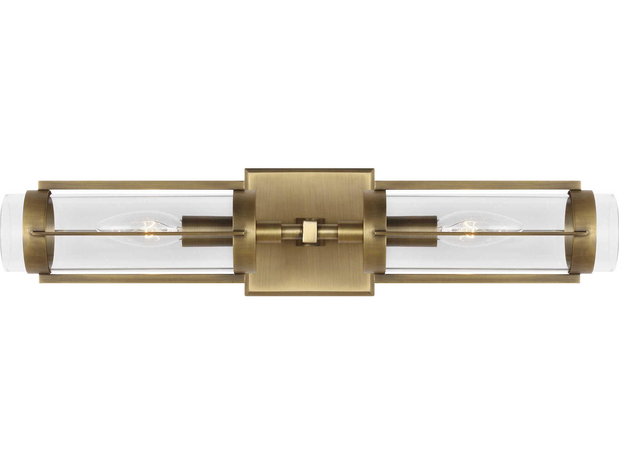 Visual Comfort Studio Flynn 2-Light Time Worn Brass Vanity Light