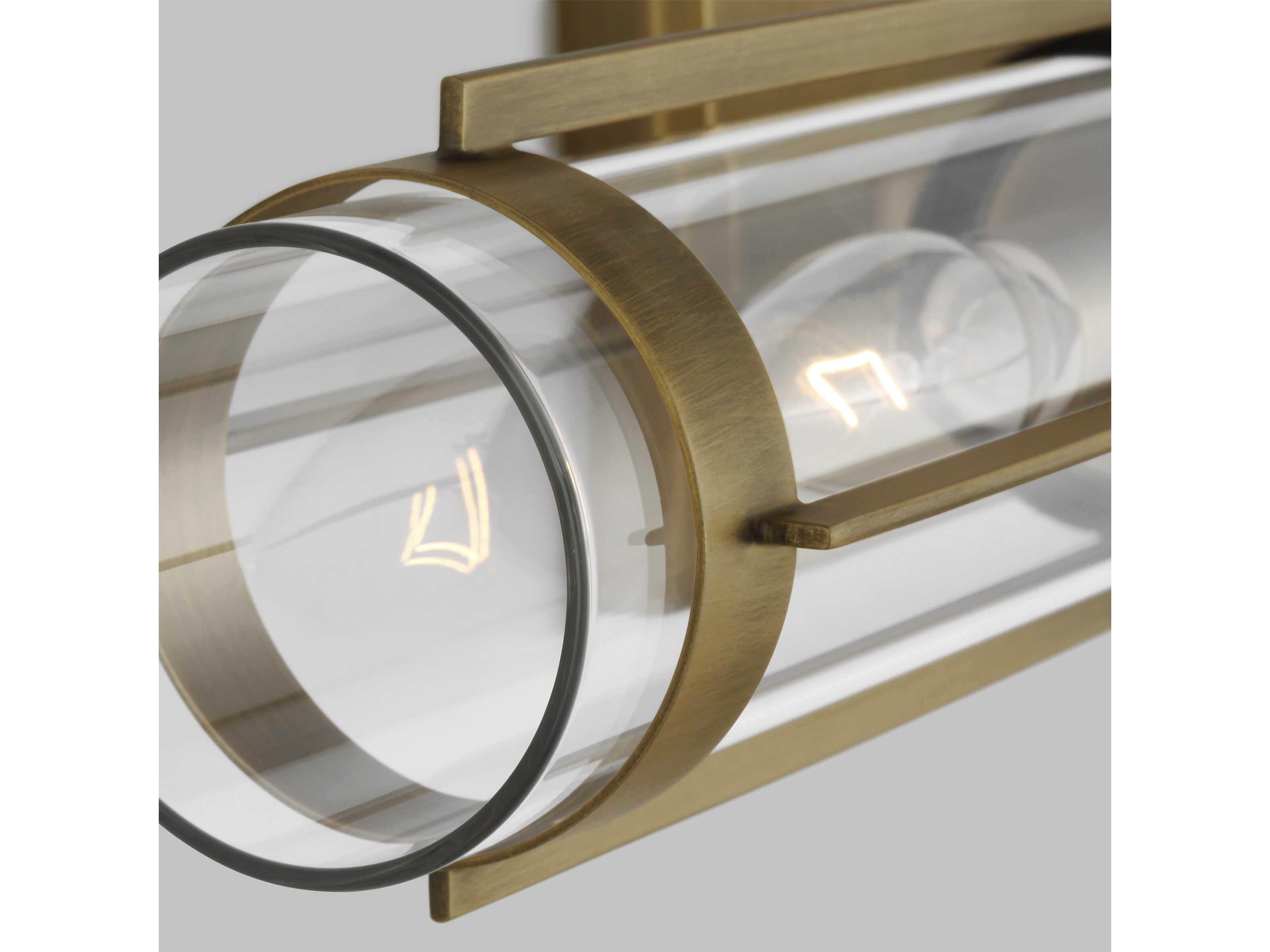 Visual Comfort Studio Flynn 2-Light Time Worn Brass Vanity Light