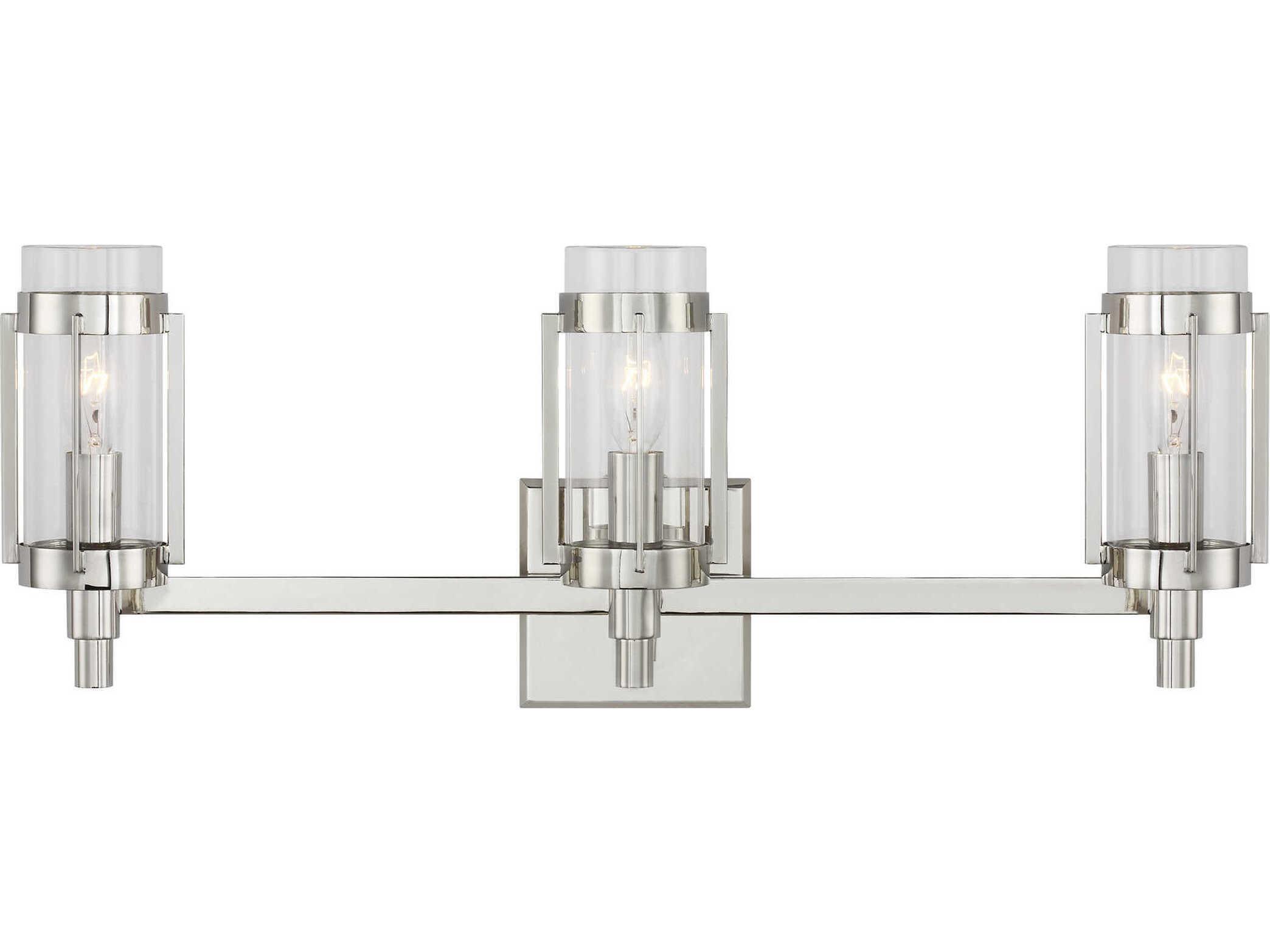Visual Comfort Studio Flynn 3-Light Polished Nickel Vanity Light