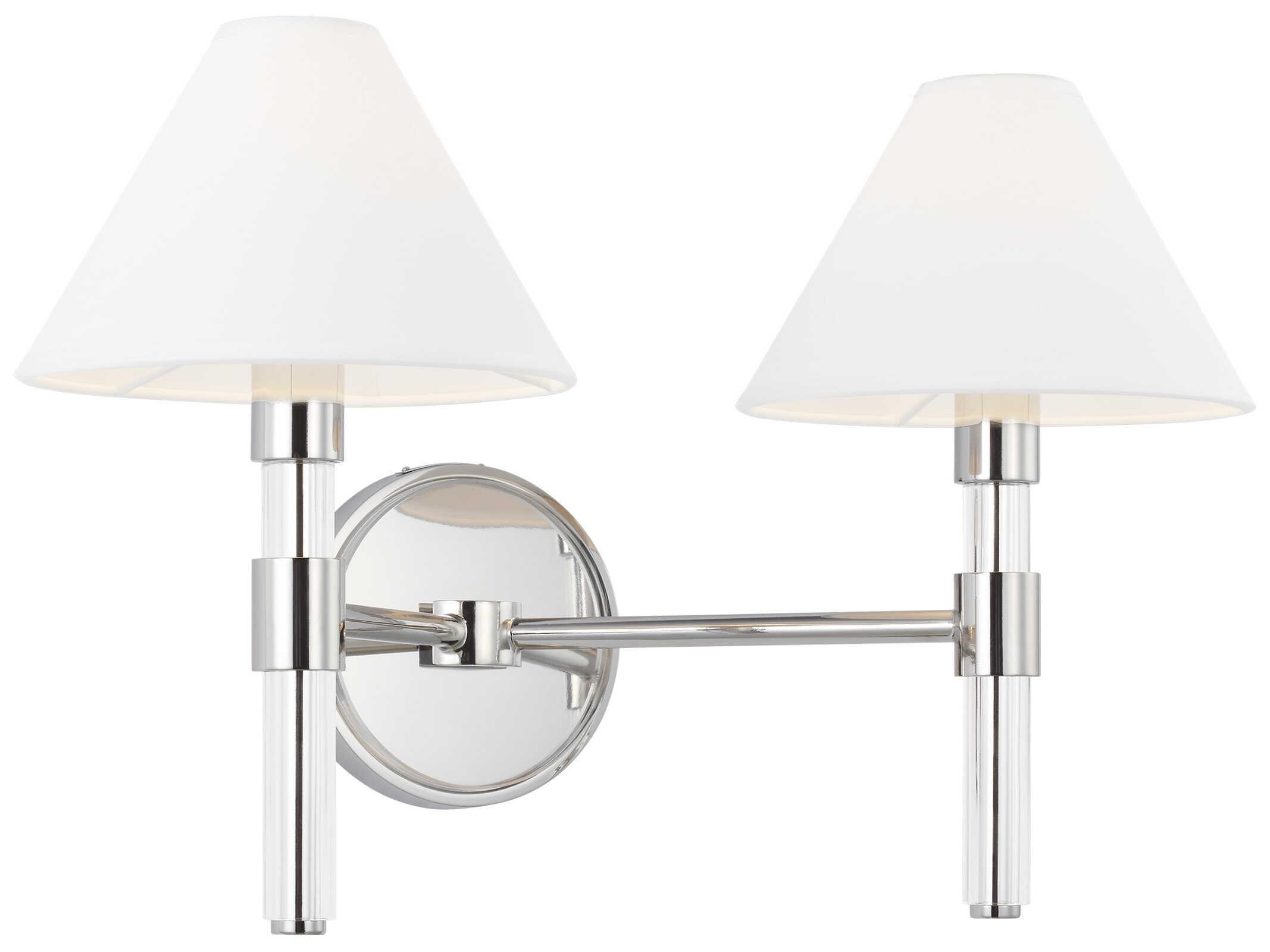 Visual Comfort Studio Robert 2-Light Polished Nickel Vanity Light
