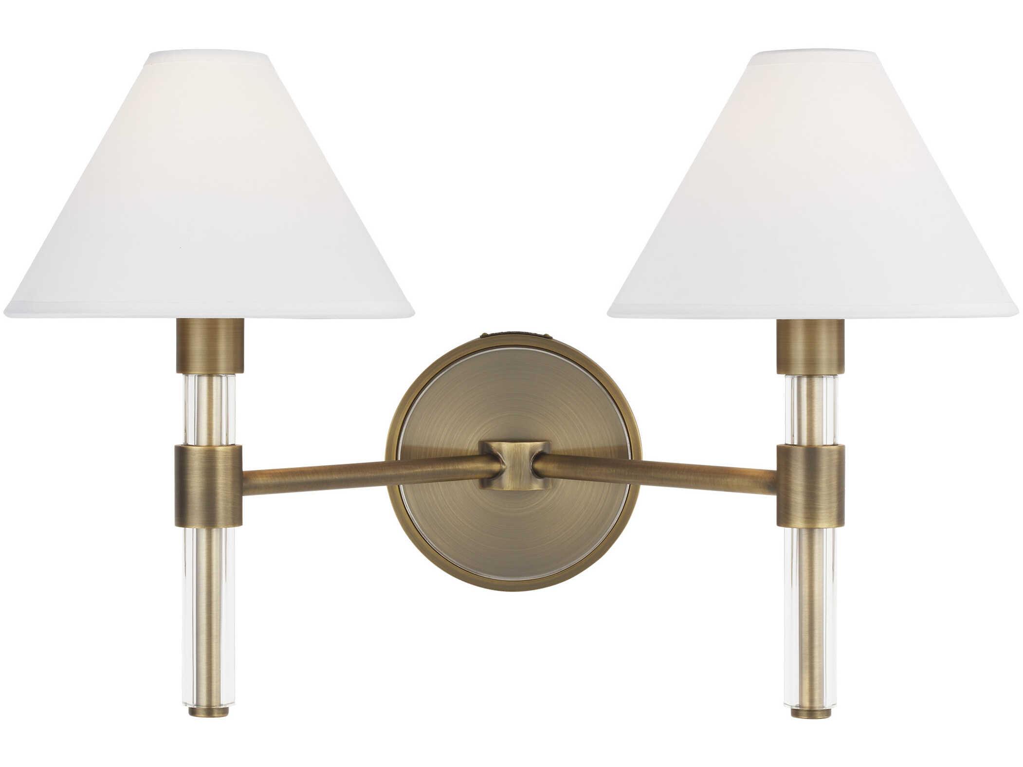 Visual Comfort Studio Robert 2-Light Time Worn Brass Vanity Light